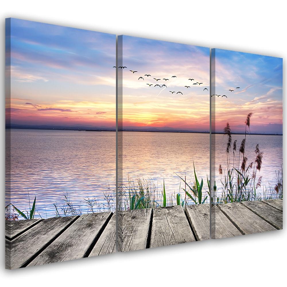 3 stykke lærredsprint, Jetty Beach Sunset