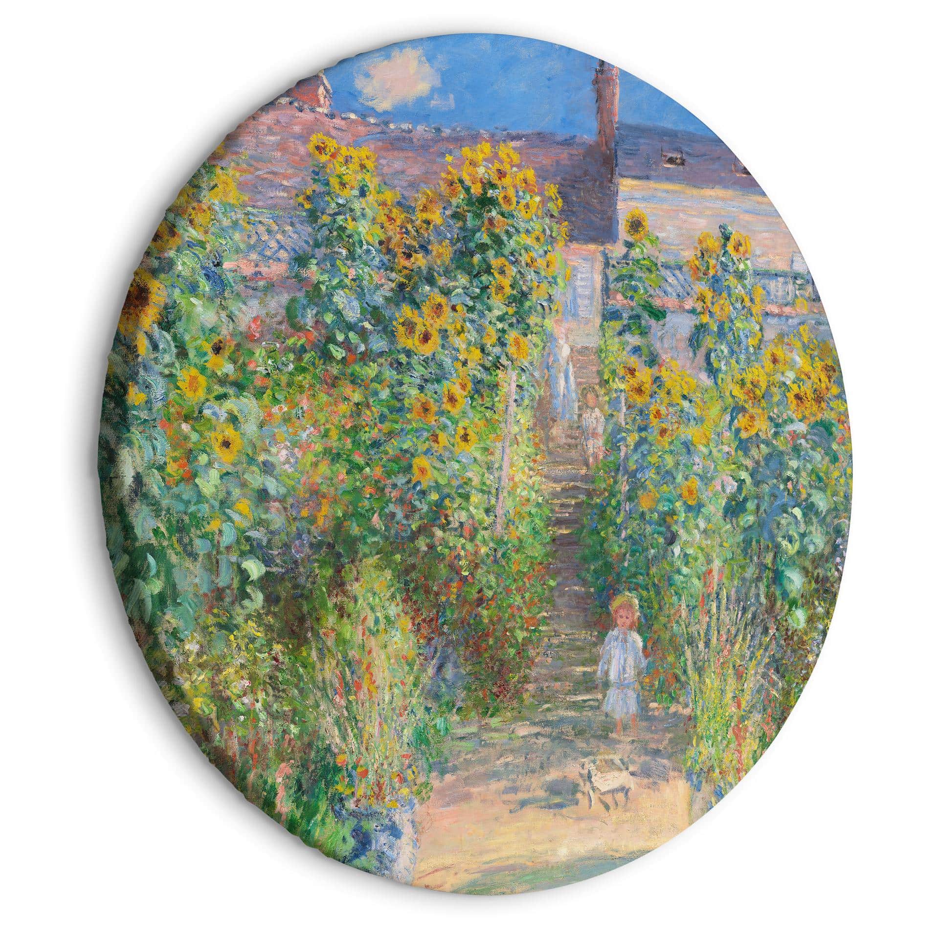 Rundes Leinwandbild Monet - Garten in Vétheui