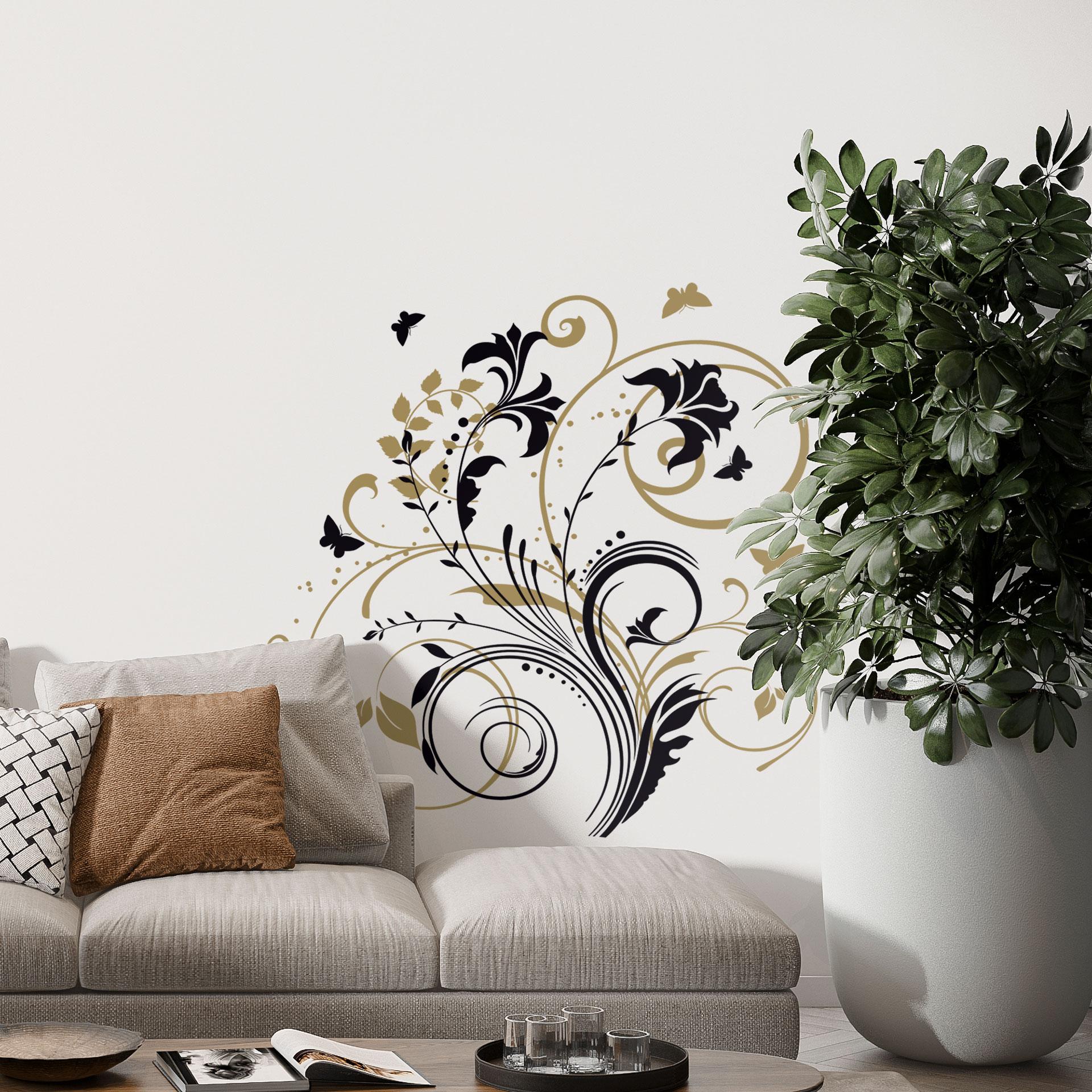 Muursticker Bloemenrank 10 (2-kleurig)
