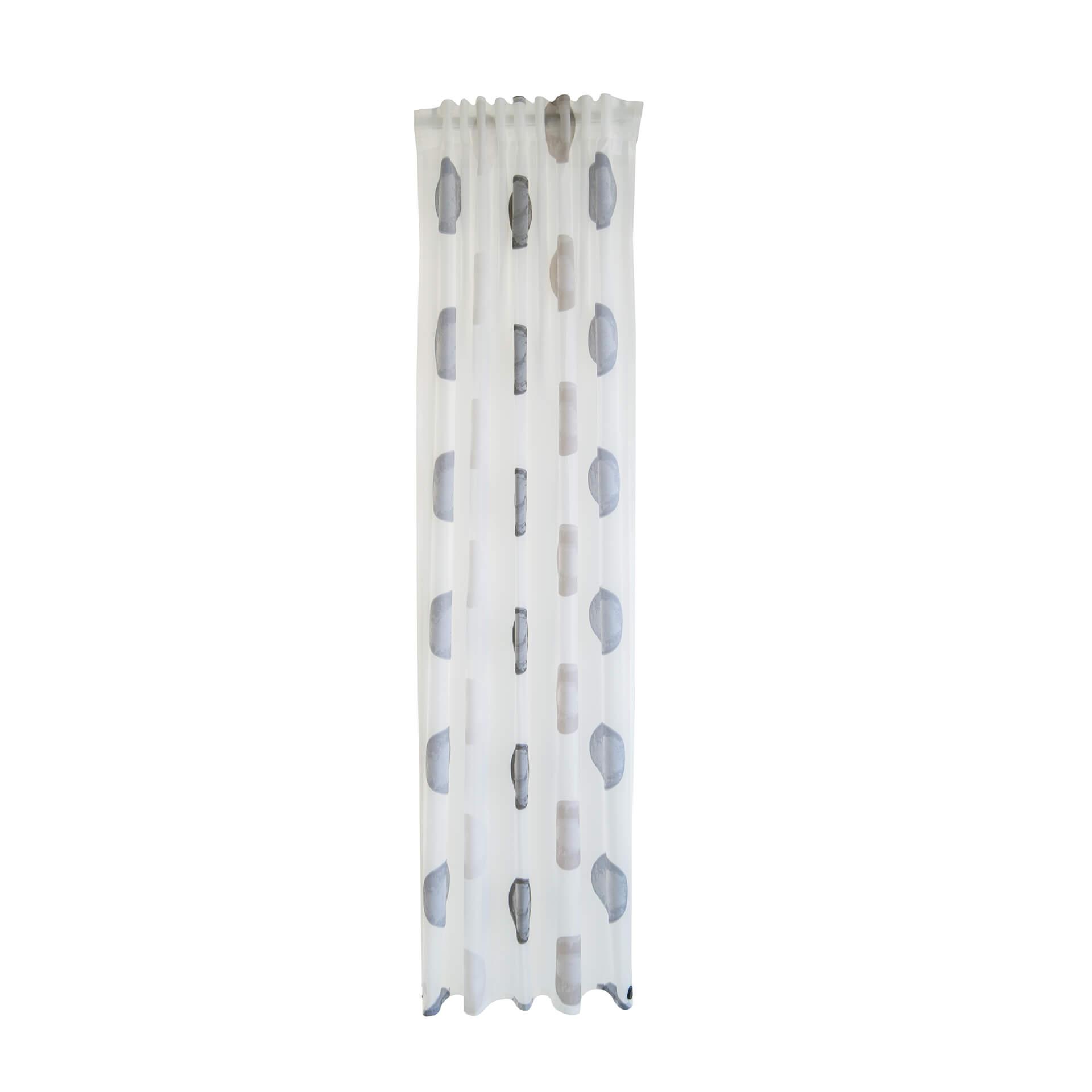 Homing Vorhang mit verdeckten Schlaufen Kaleo weiß, grau -  2.45 x 1.4 m