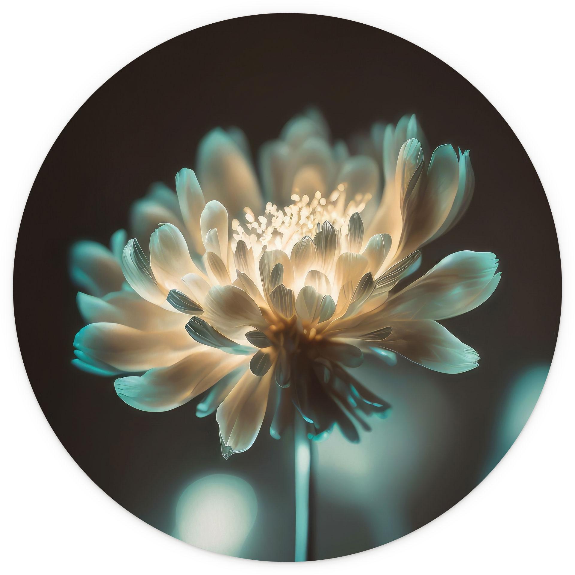 Glanzend bloemenhart behang - Treechild - Rond - Zelfklevend/niet-geweven