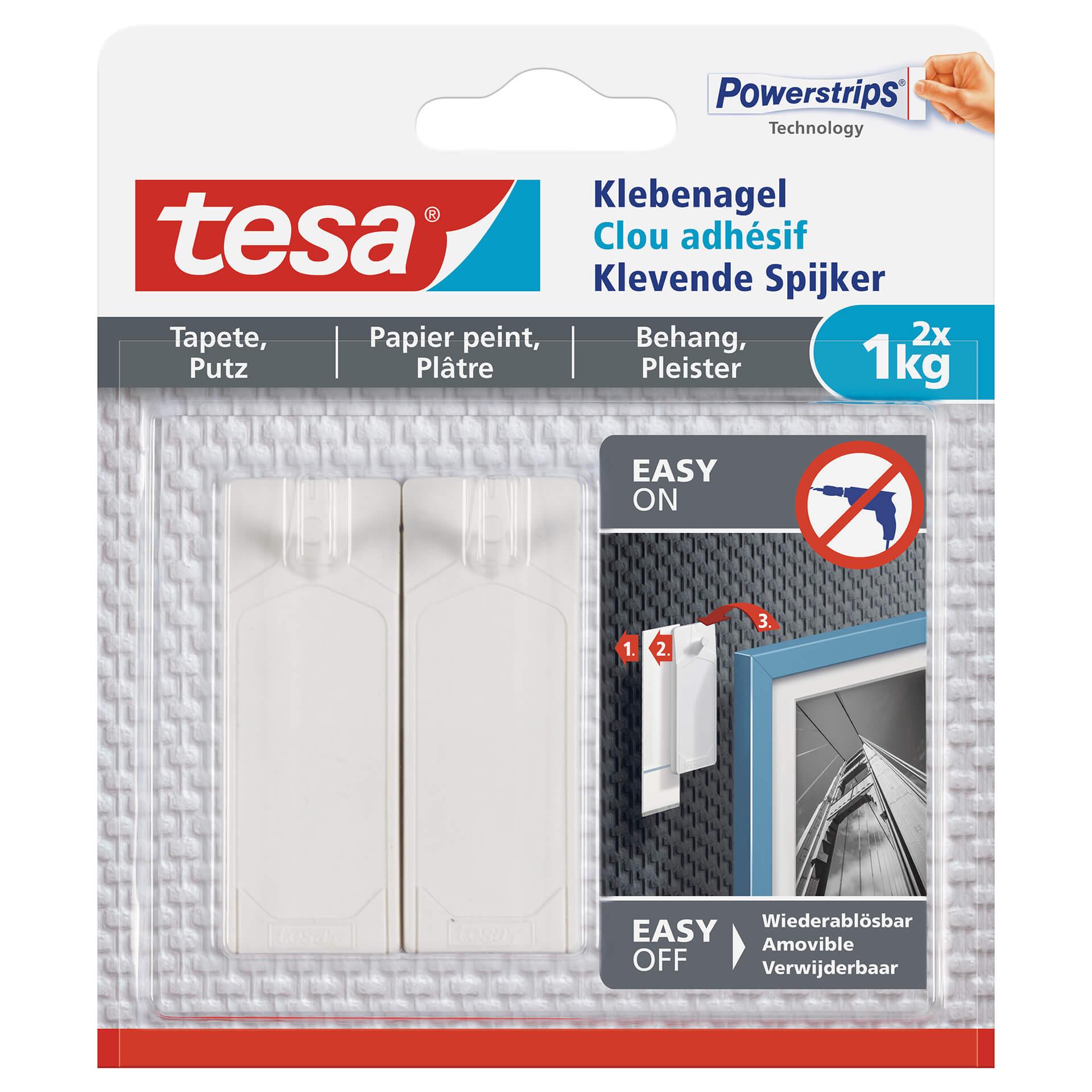 tesa® Selvklæbende Tapet & Gips, 2x1 kg