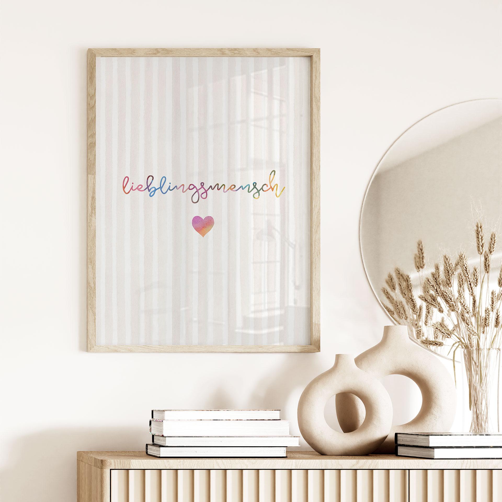 Typografie Poster Lieblingsmensch mit Herz