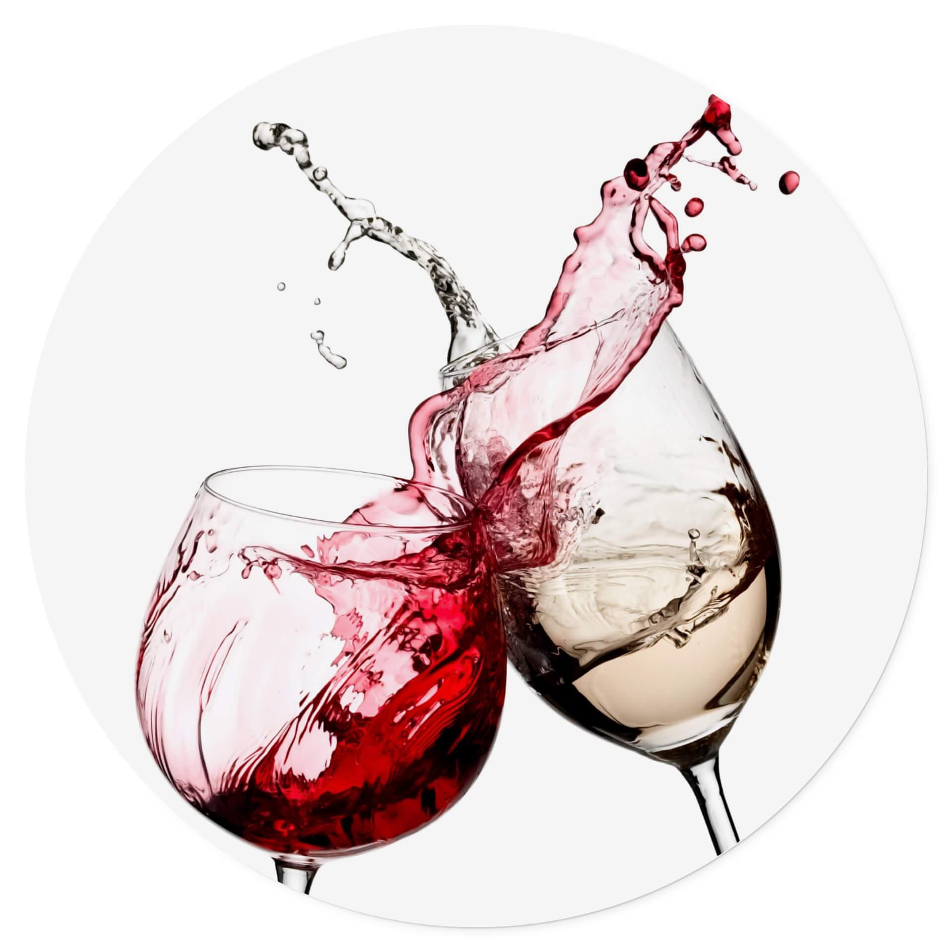 Adesivo murale per bicchieri da vino - rotondo