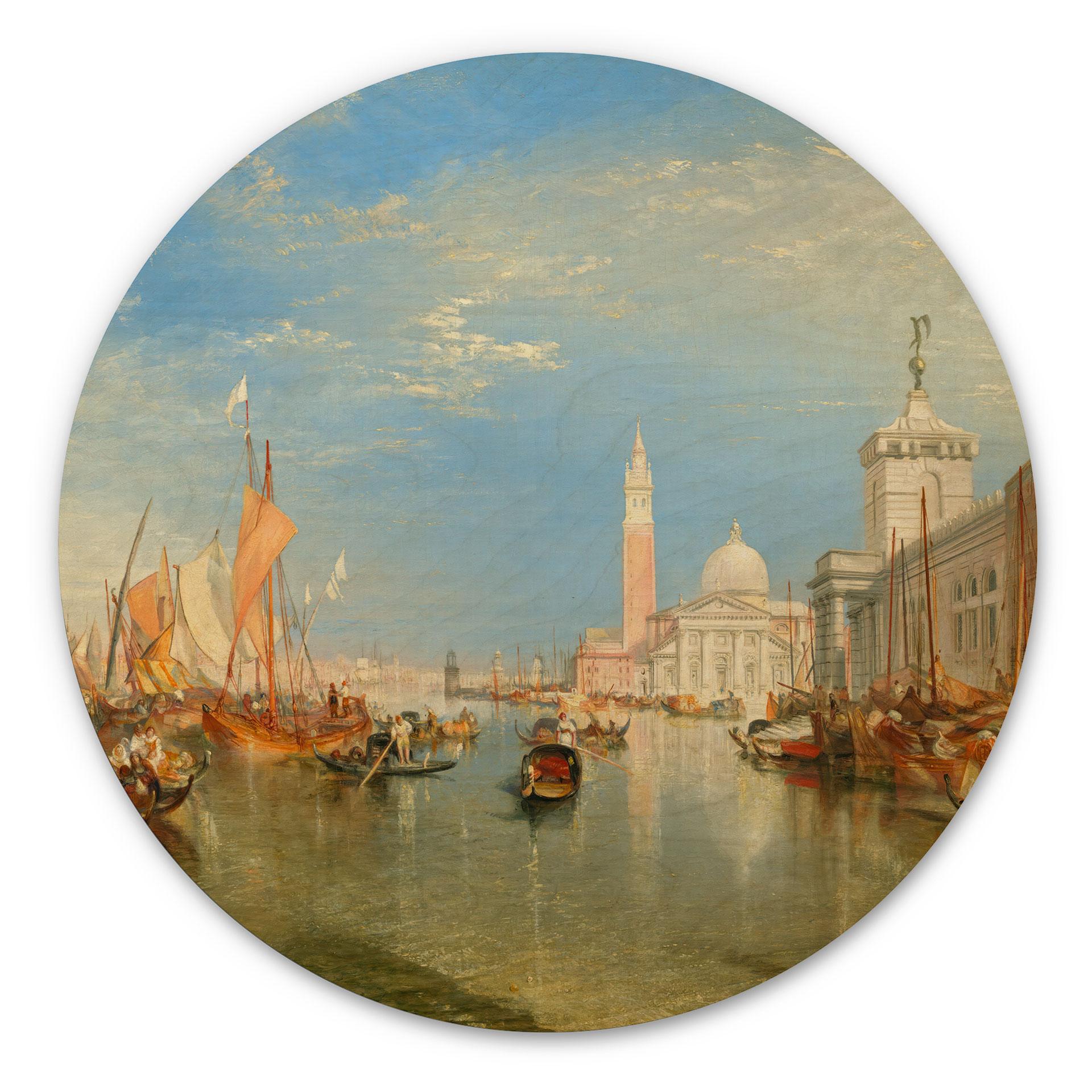 Billede af træ Turner - Venedig, Dogana og S. Giorgio Maggiore - Rund