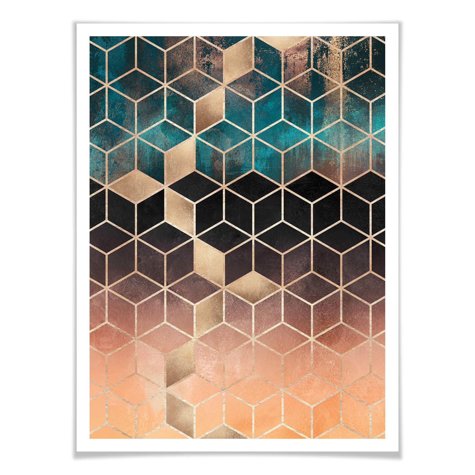 Frederiksson Plakat - Gold Green Geometry