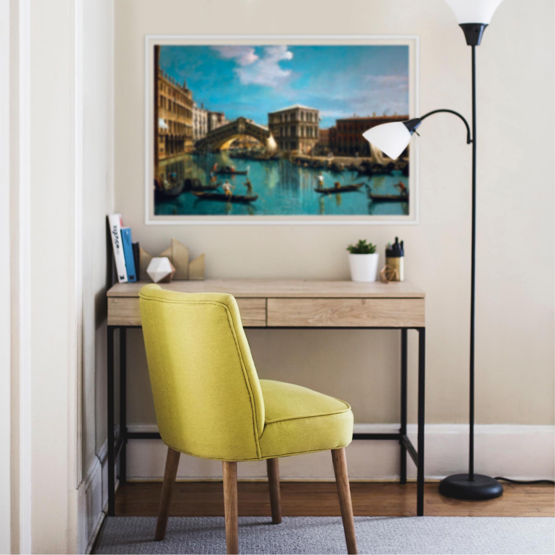 Zelfklevende Poster  Canaletto - Rialto brug in Venetie