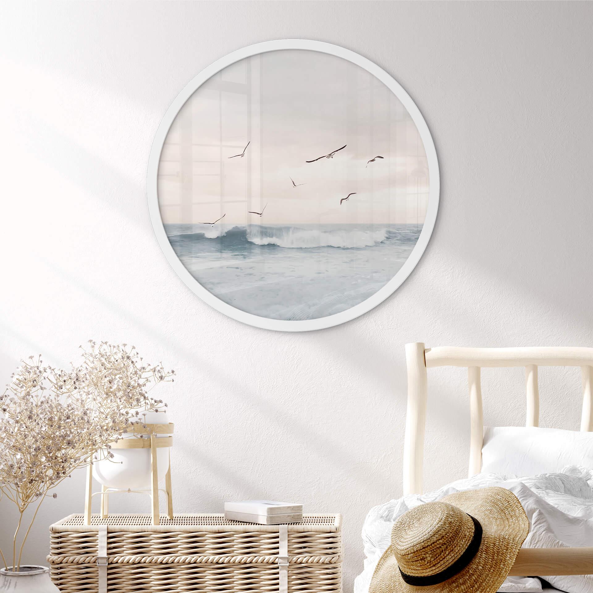 Póster Sisi & Seb - Mágico cielo nocturno junto al mar - Redondo