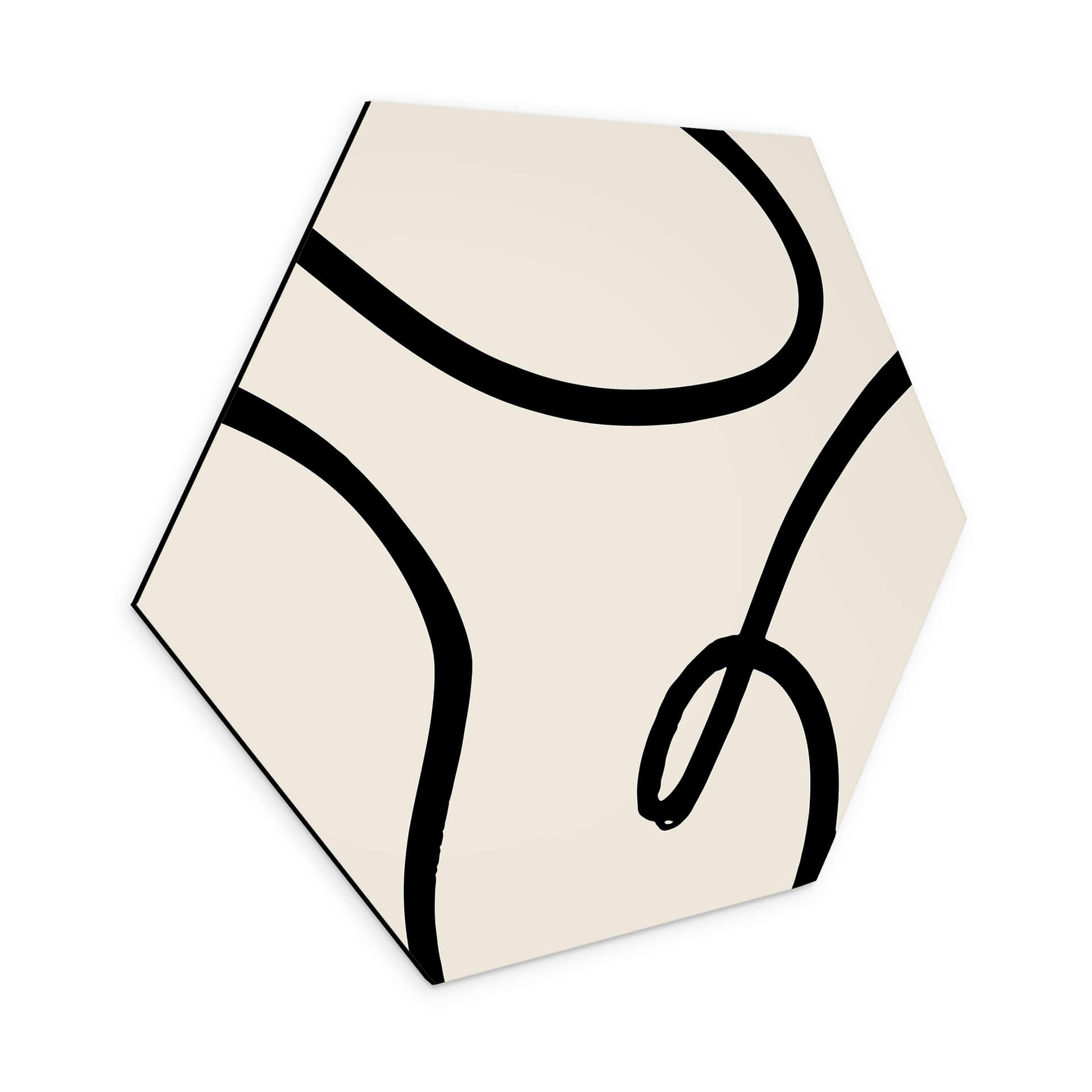 Hexagone - alu-Dibond 1X Studio - Abstraction curviligne