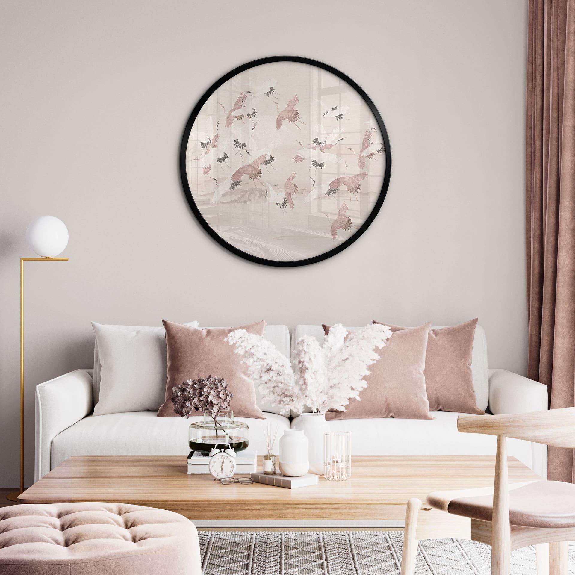 Kraner over søen plakat - Bloomery Decor - Round