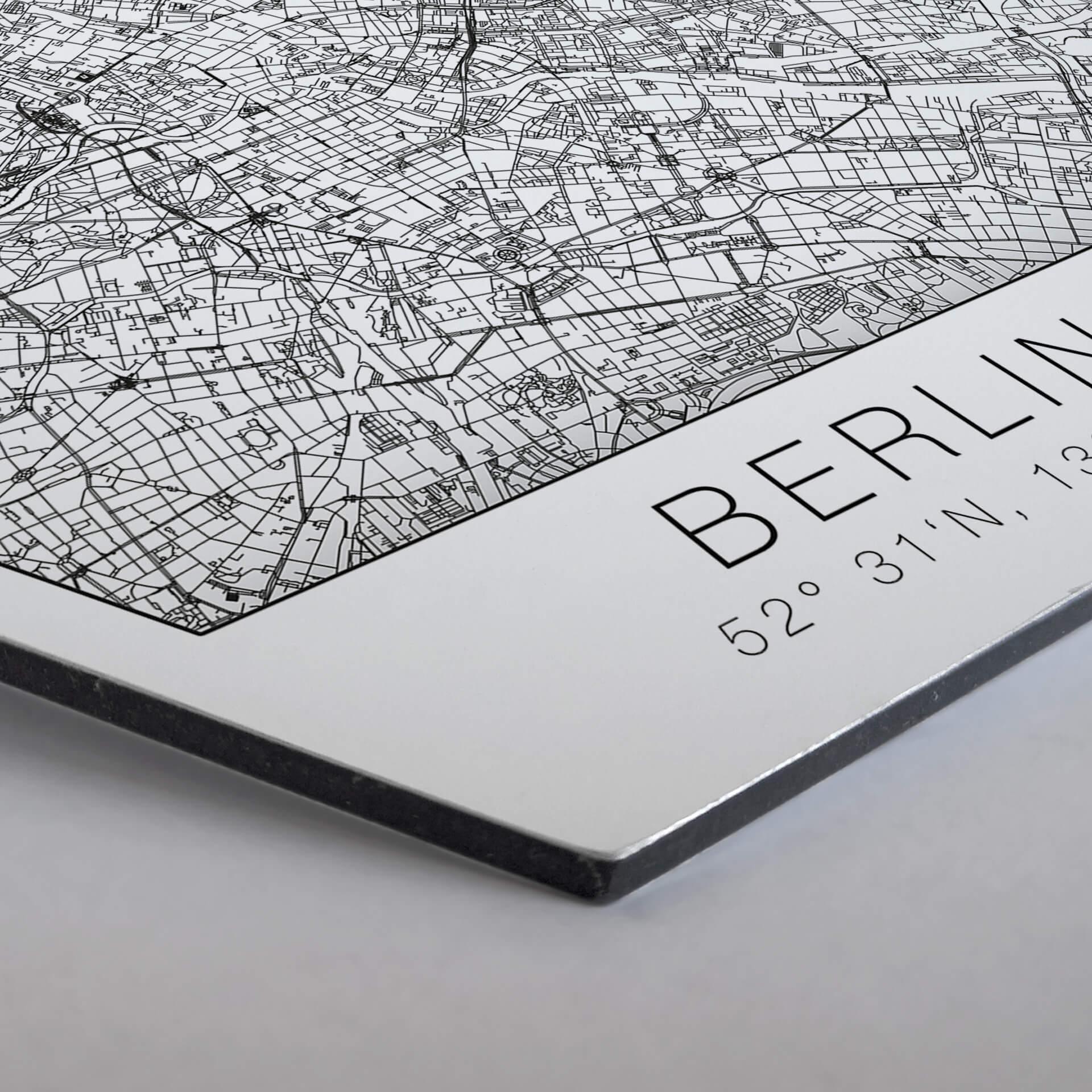 Hexagon - Alu-Dibond - Map of Berlin