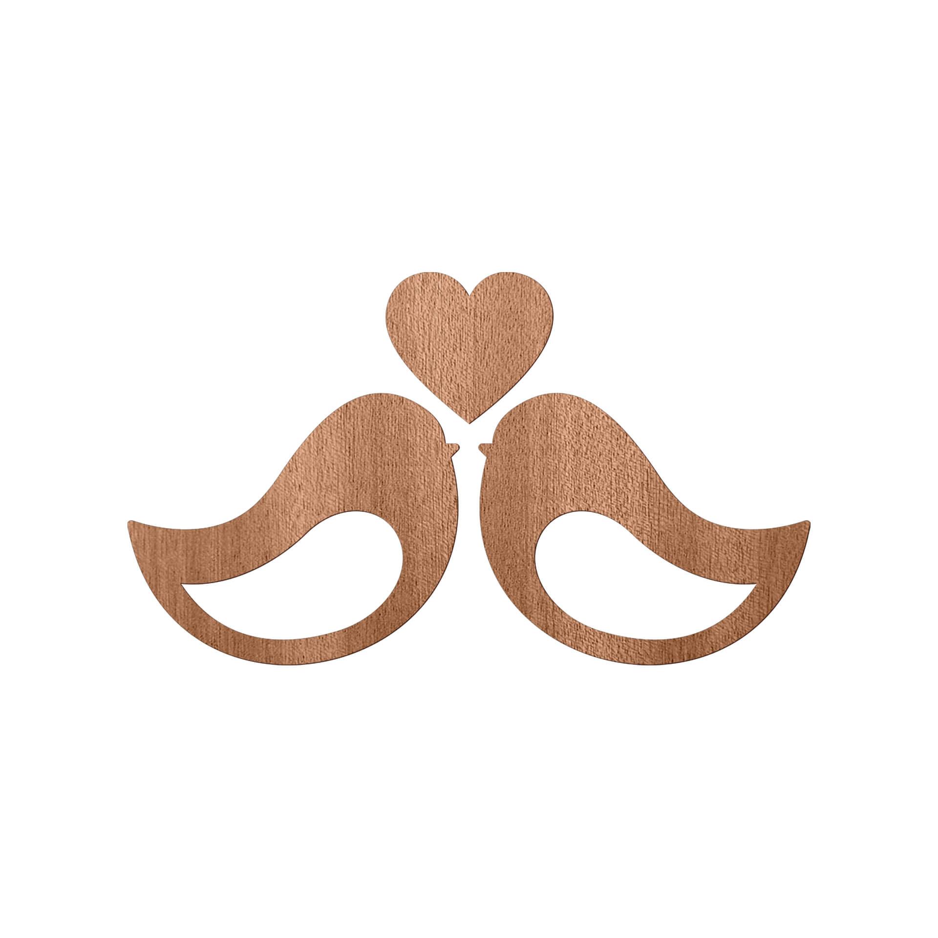 Arte en madera de caoba - Pareja de pájaros