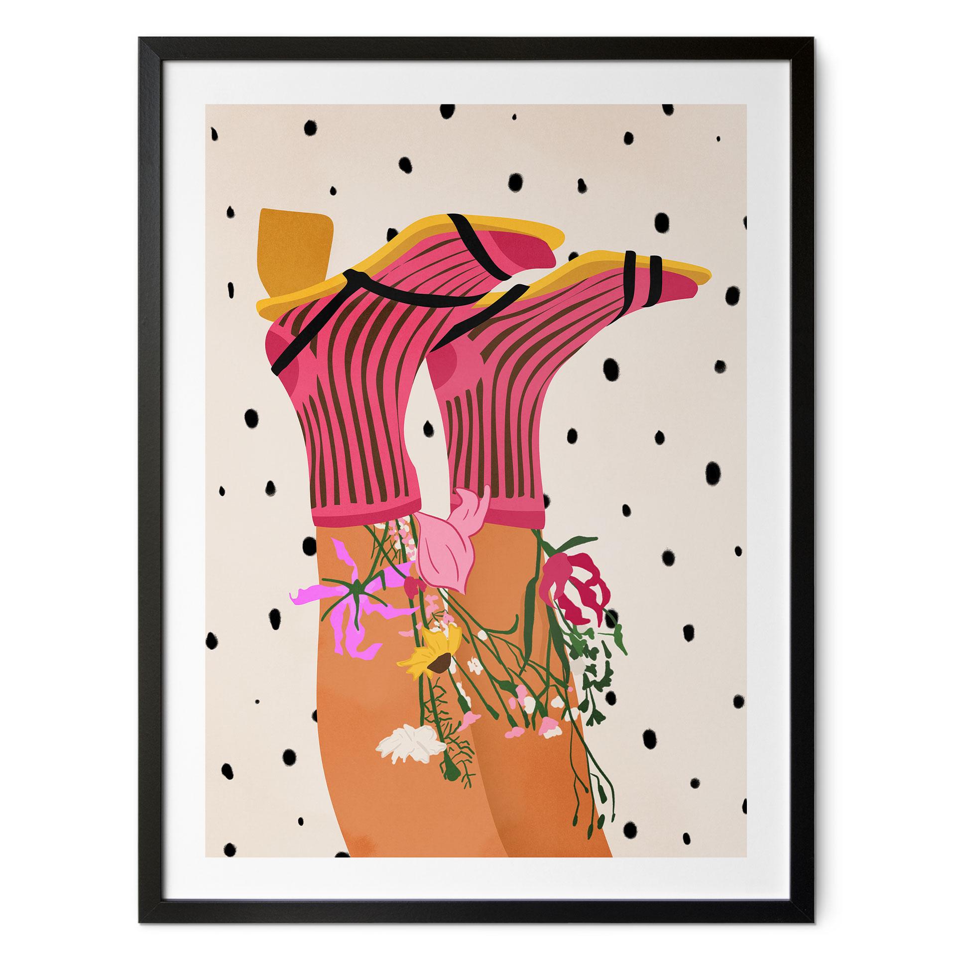 Plakat sokkekærlighed møder flower power - Mokate