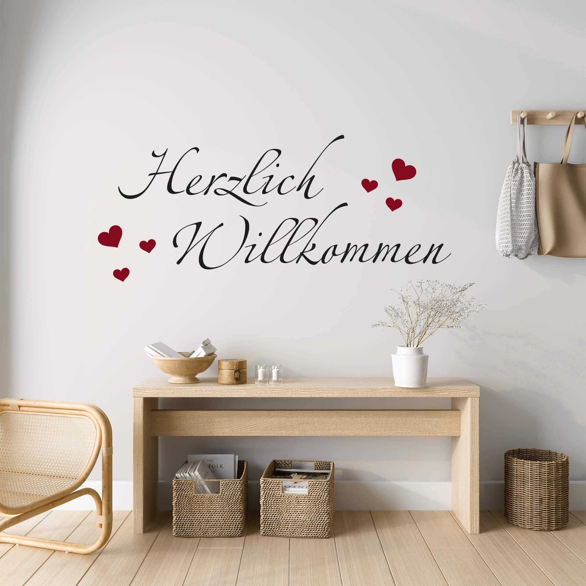 Wallsticker - Herzlich Willkommen 4(2-farver)