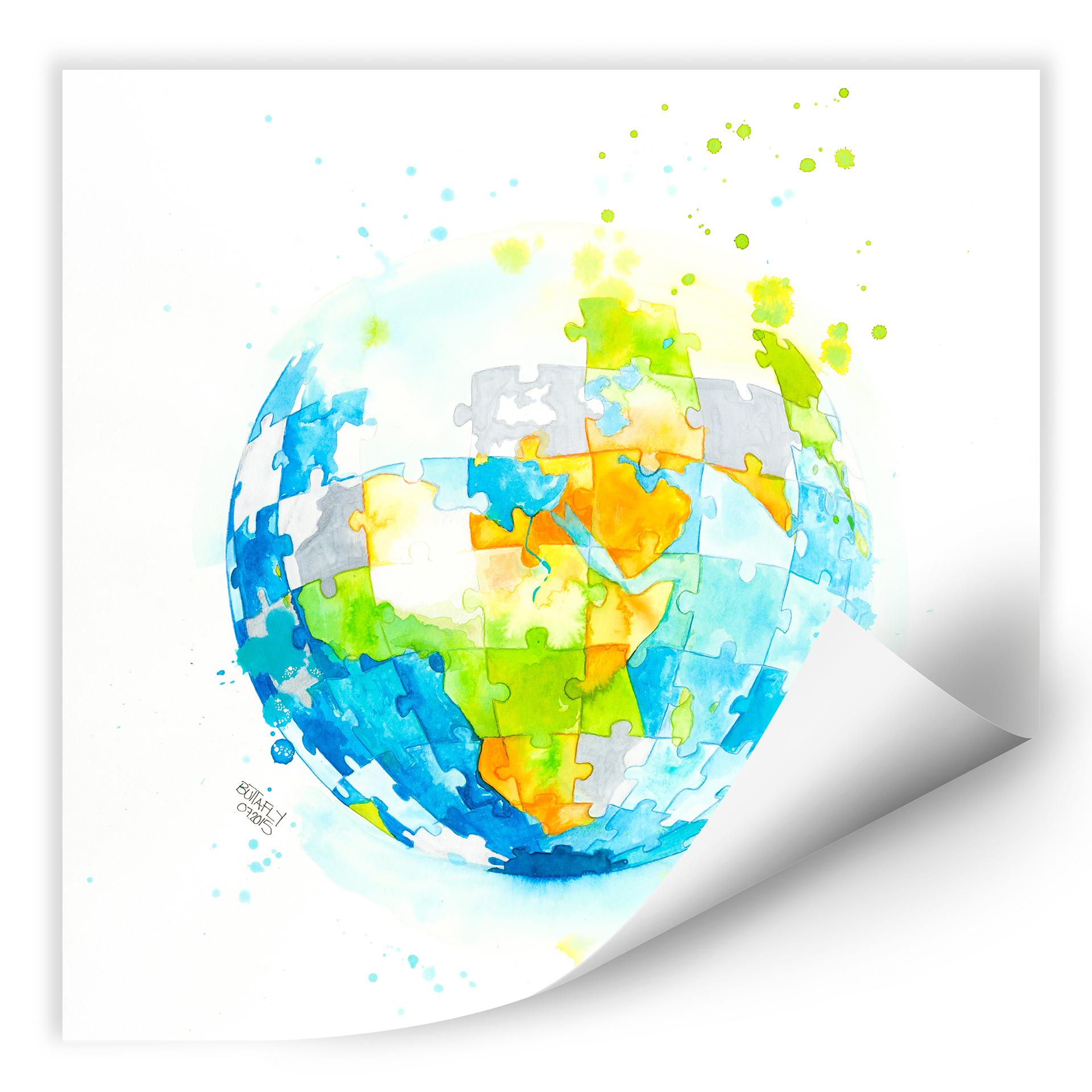 Wallprint Buttafly - Worldpuzzle