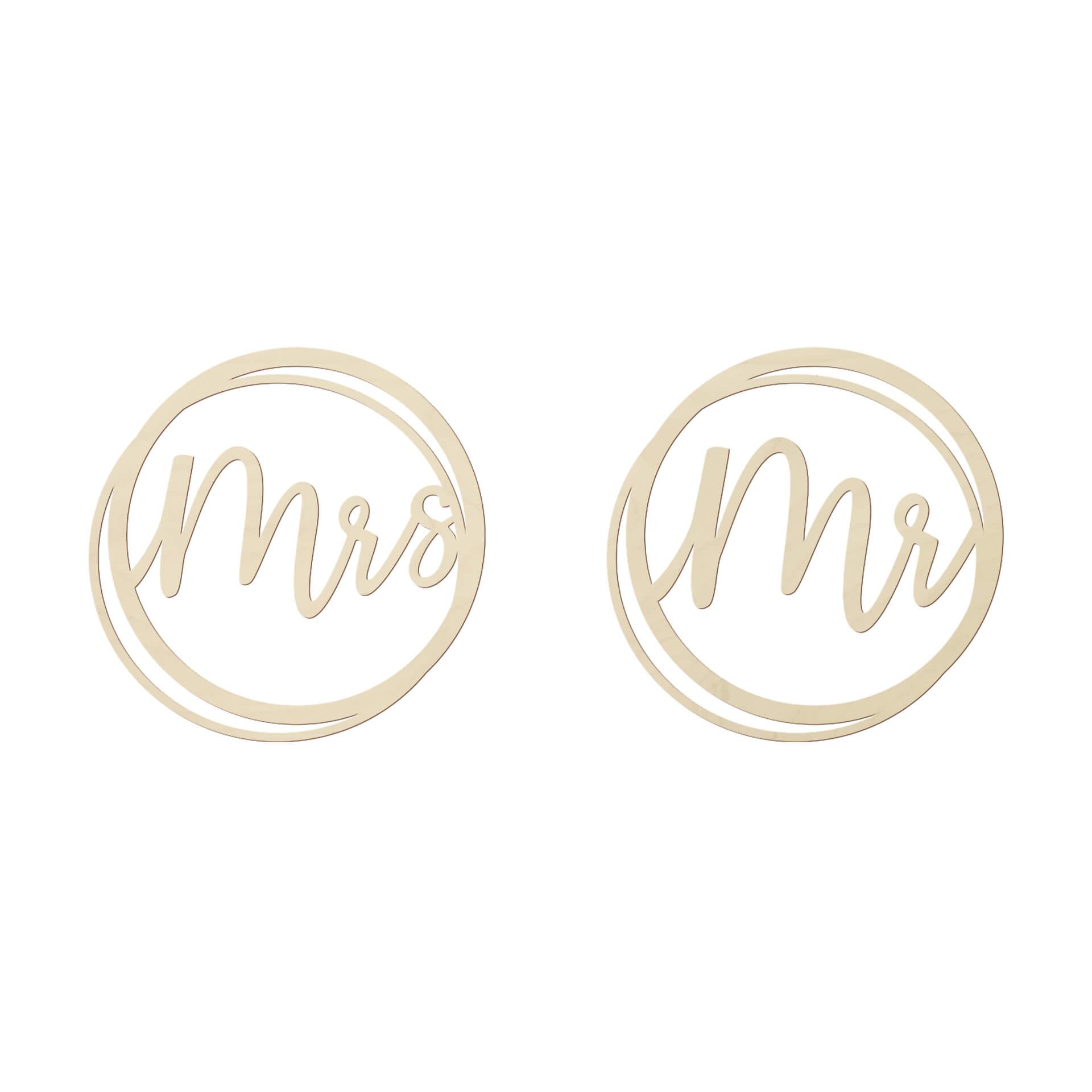 Letras de madera boda Sr. y Sra. - Álamo