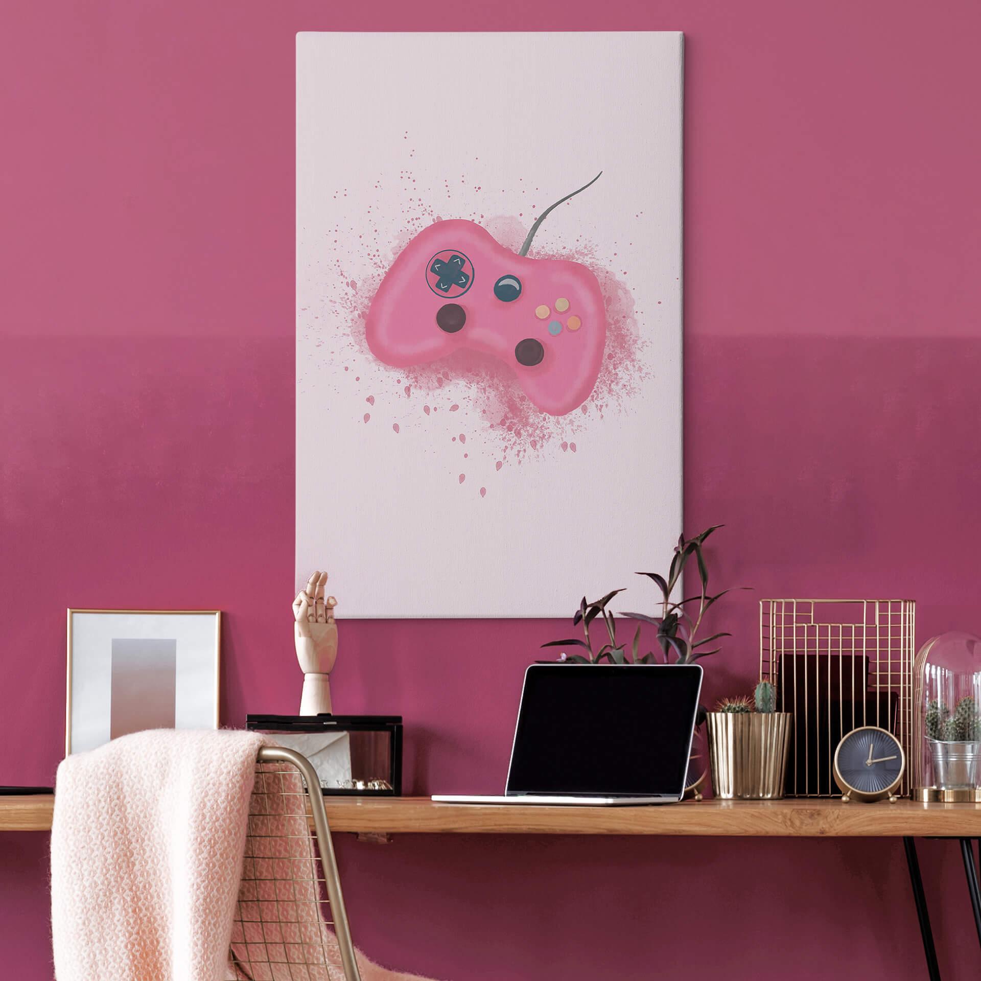 Cuadro lienzo mando de juegos en rosa - Eleonora