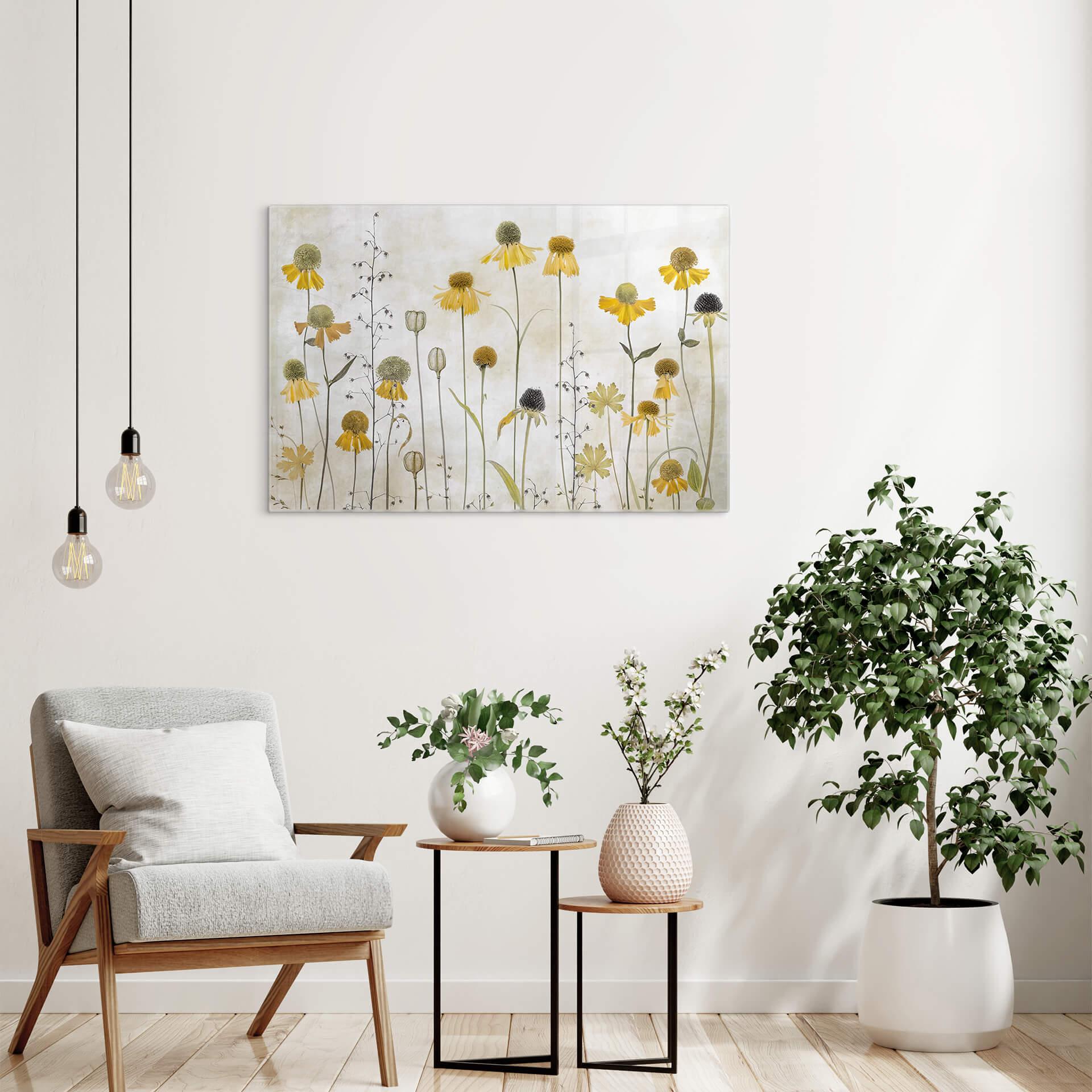 Glasschilderij Disher - Zomerbloemen