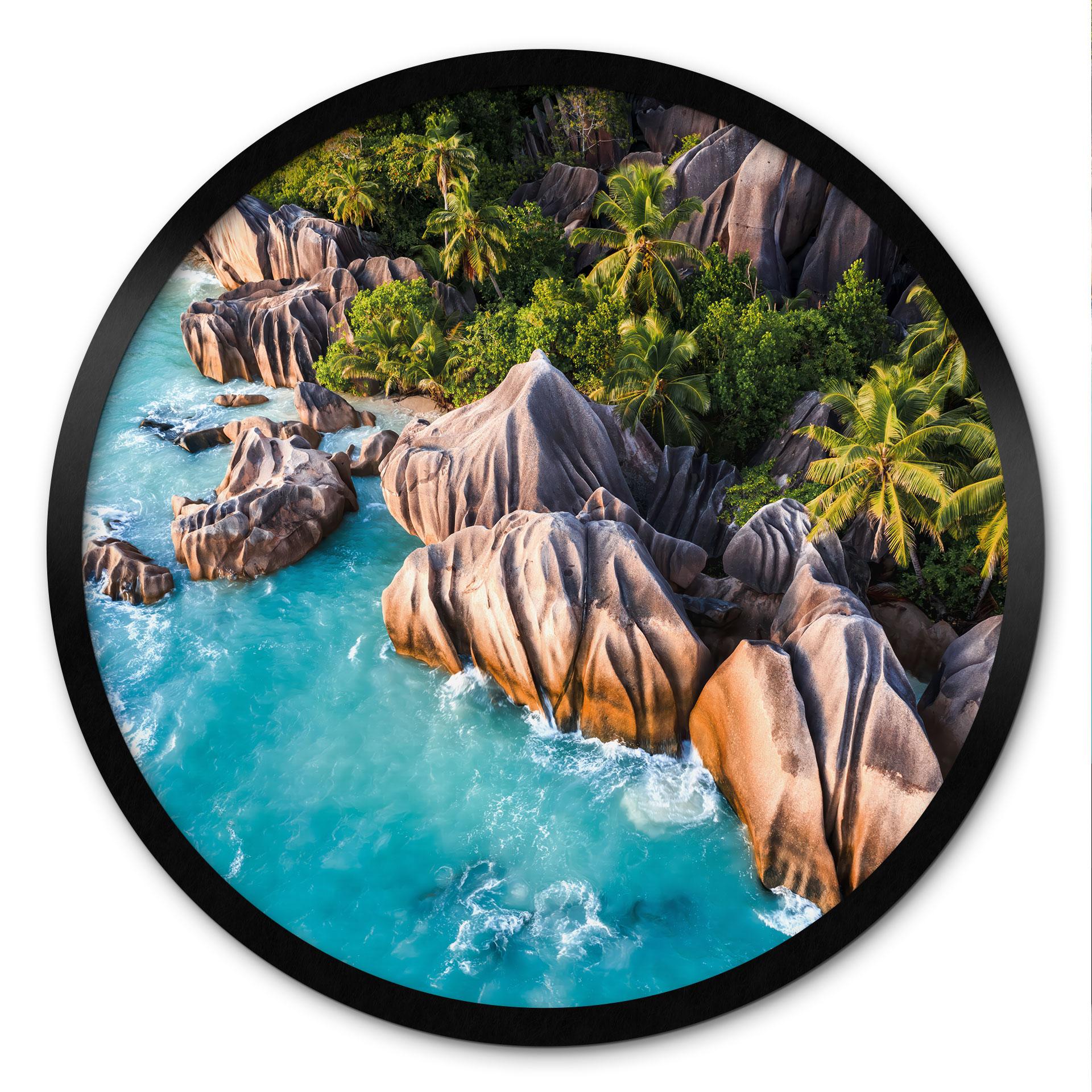 Plakat Seychellernes tropiske klippekyst - Colombo - Round