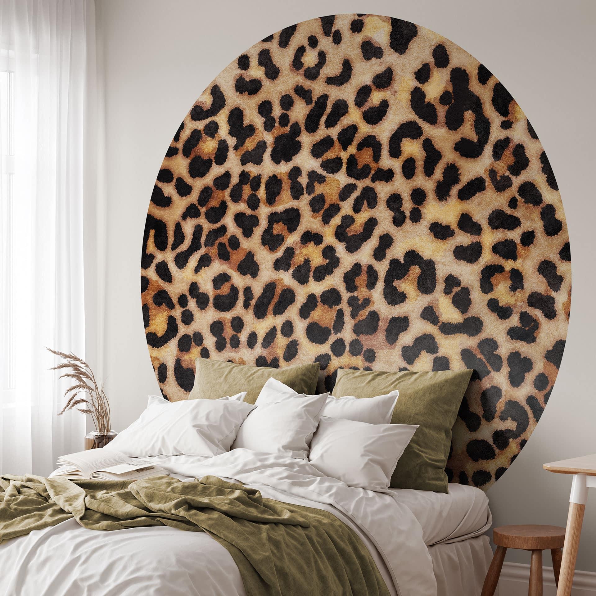 Fototapet Vild leopard - Dyreprint - Tunaboylu - Rund - vliesetapet/selvklæbende non-woven tapet