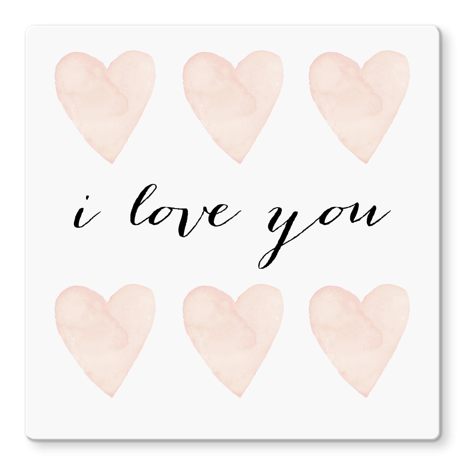 Glasschilderij Confetti & Cream – I Love You