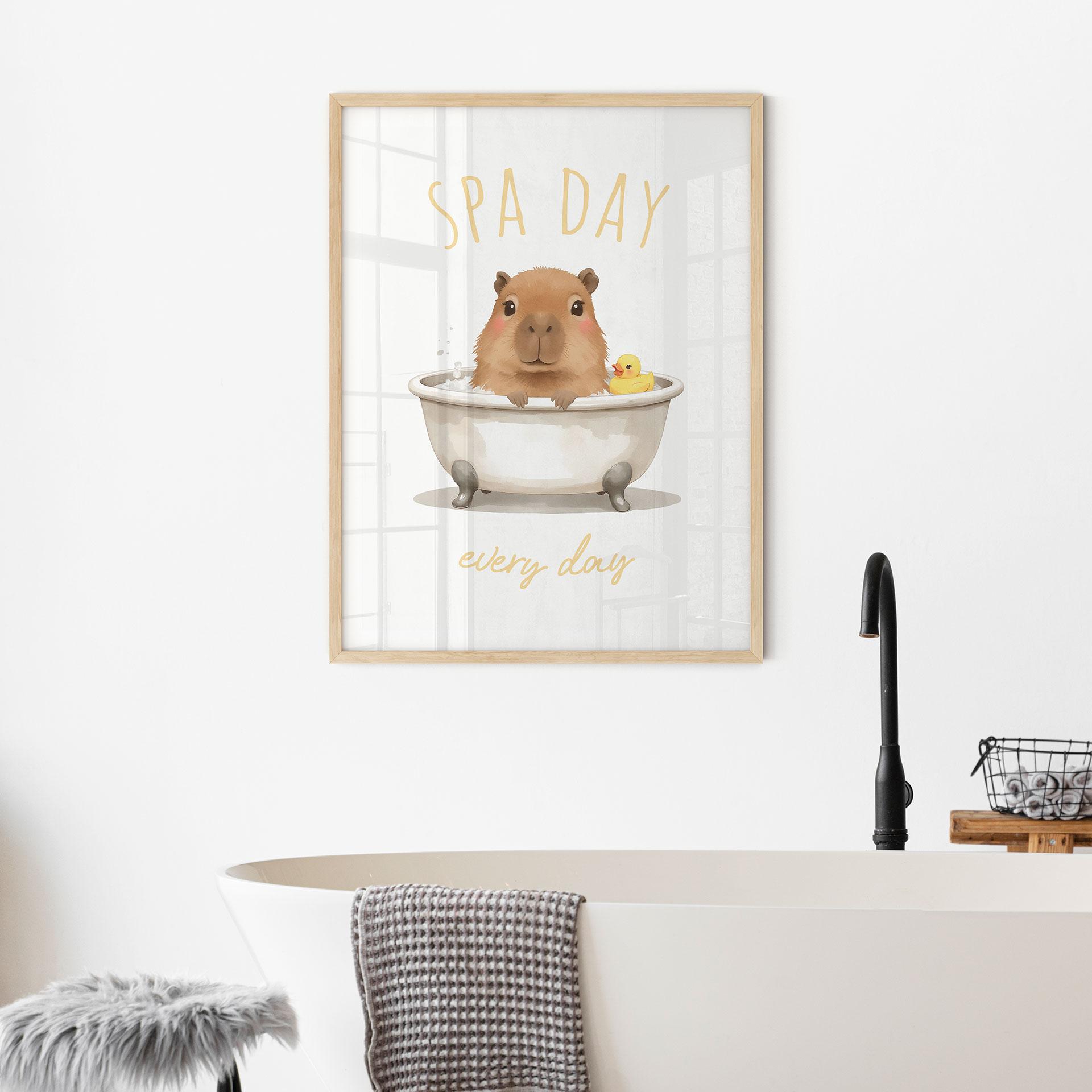 Plakat dla dzieci - Dzień Spa z Kapibarą
