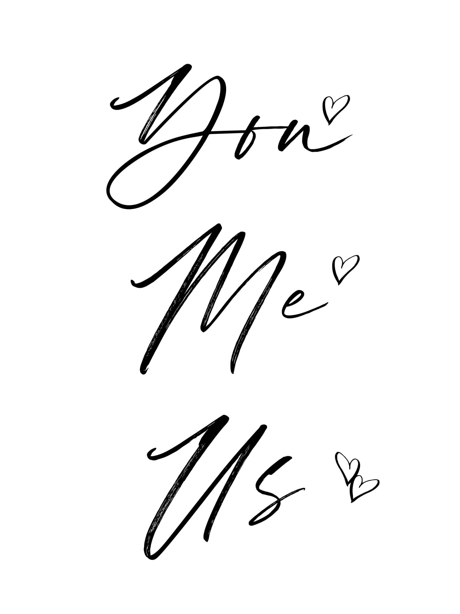 Poster You Me Us + Gepersonaliseerde Tekst