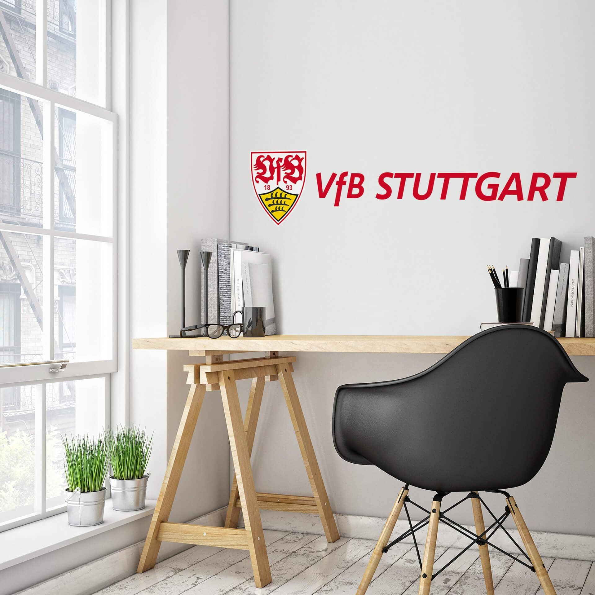 Wandtattoo VfB Stuttgart Logo Schriftzug
