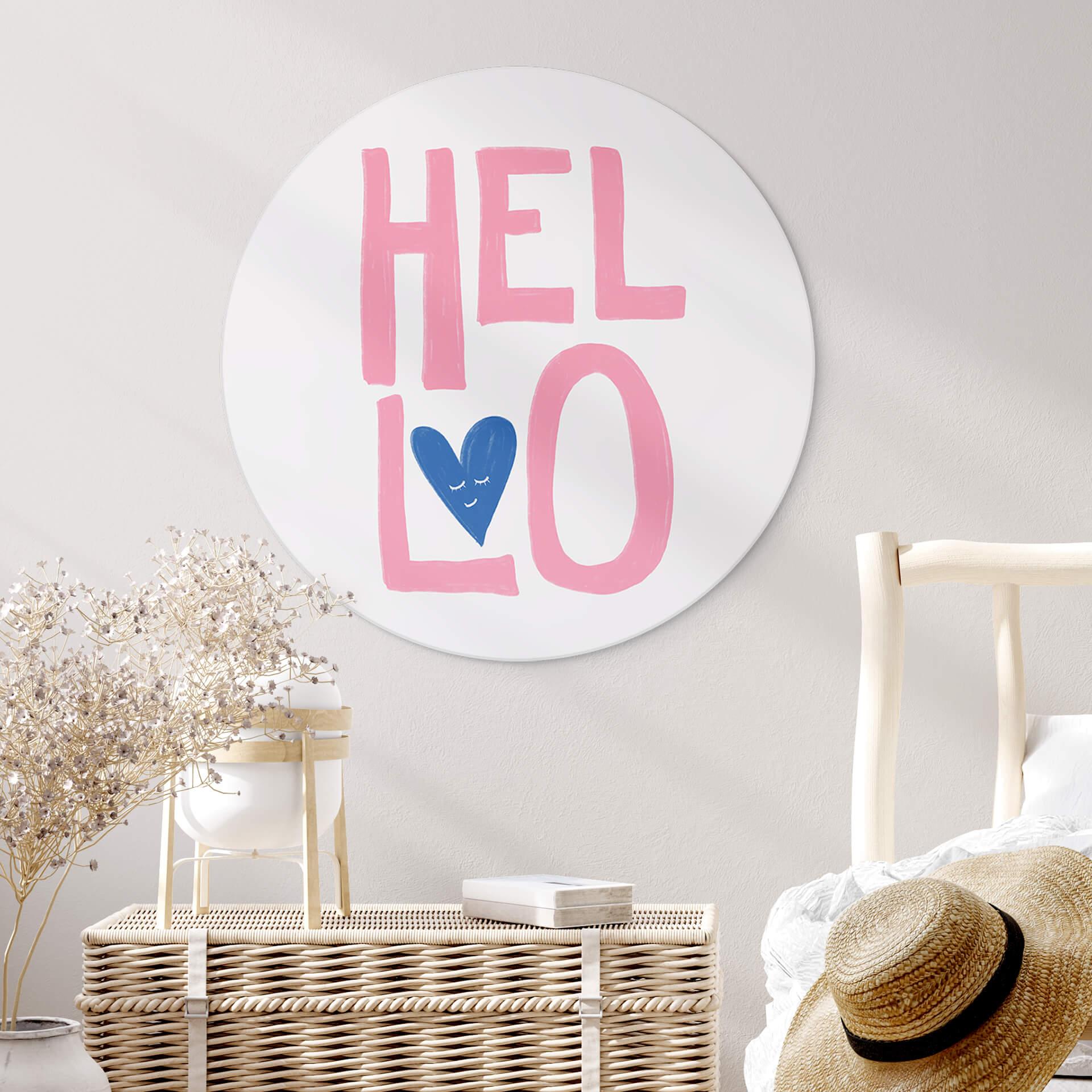 Vægcirkel Fritsch - Hello – print på aluminium (Alu-Dibond)