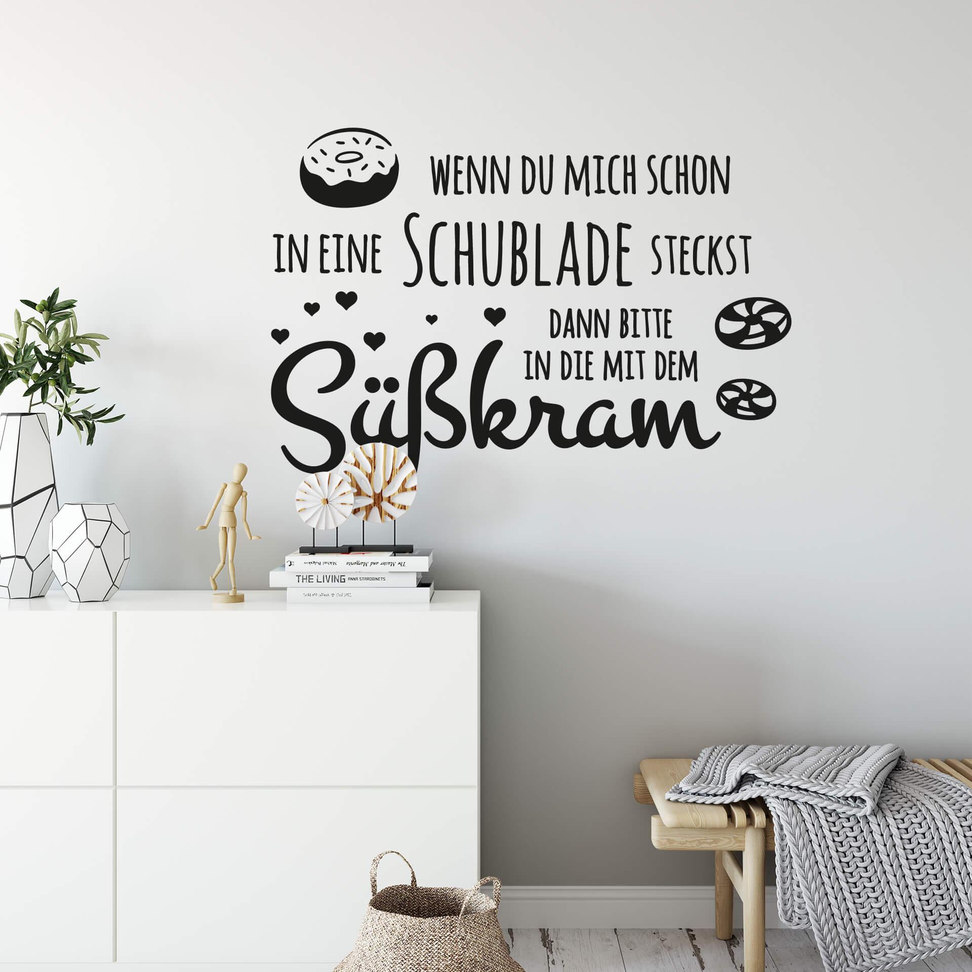 Wandtattoo Schublade mit Süßkram