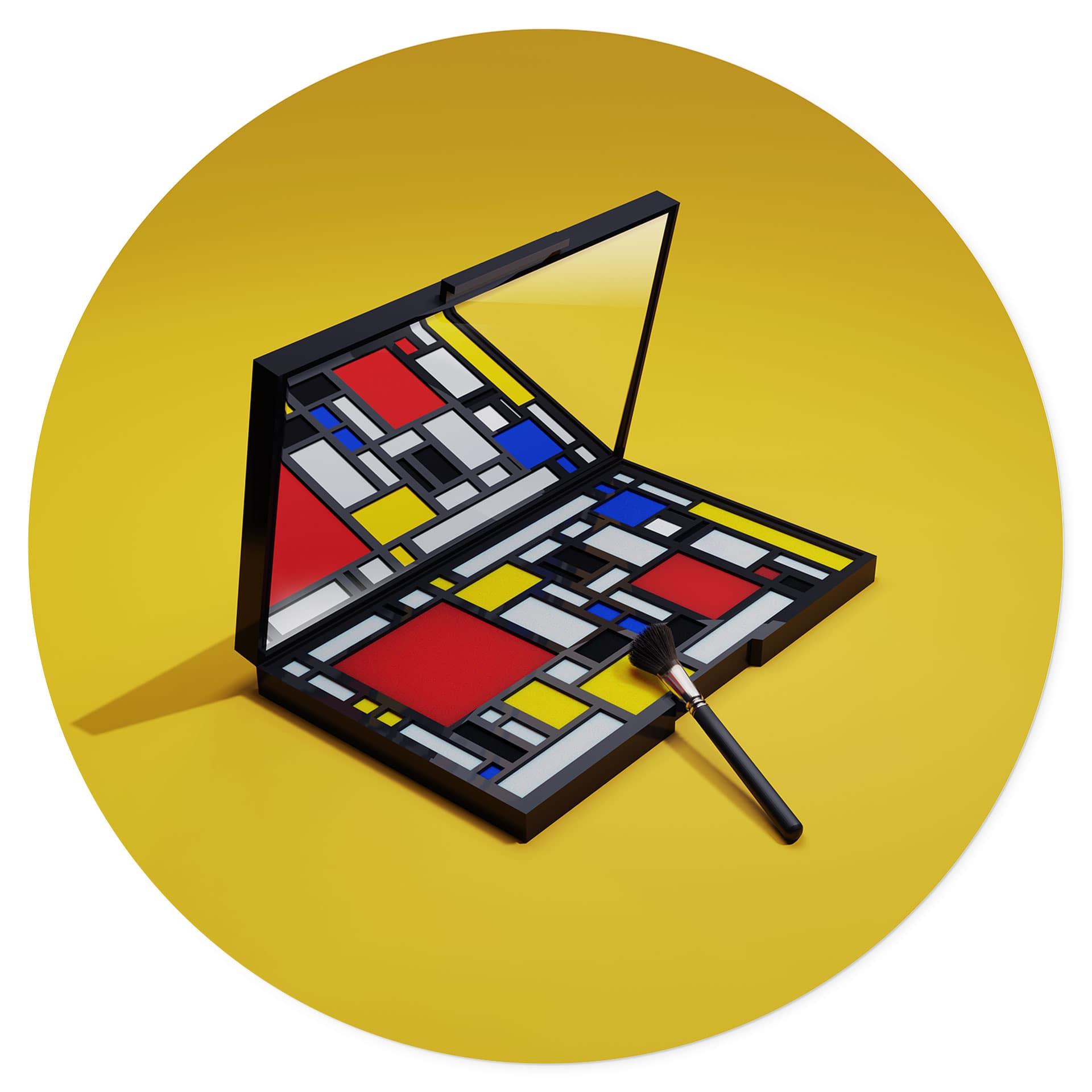 Adesivo murale Tavolozza per il trucco nello stile di Piet Mondrian - Pozdniakov
