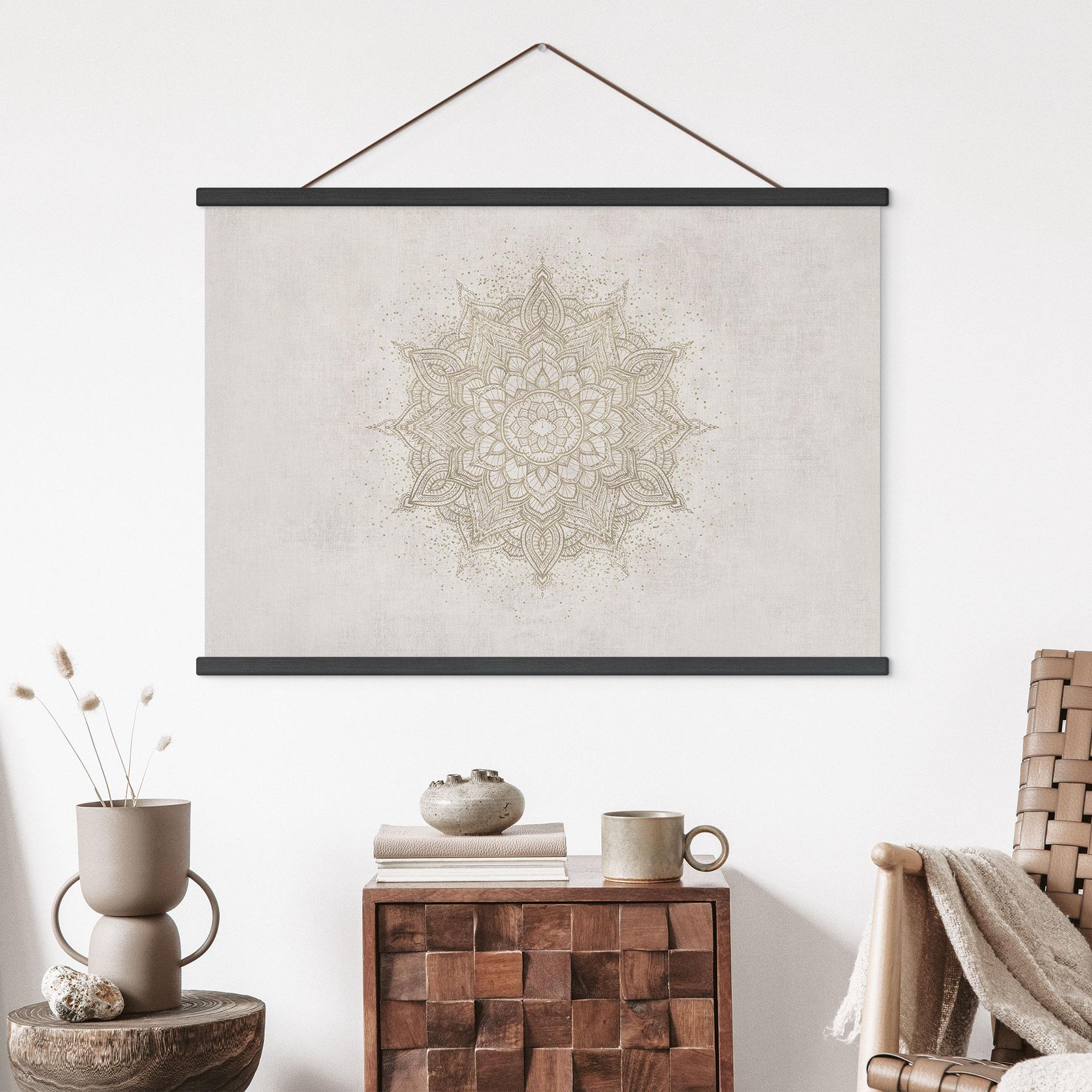 Obraz tkaniny Boho ornament w stylu lnianym - Bloomery Decor