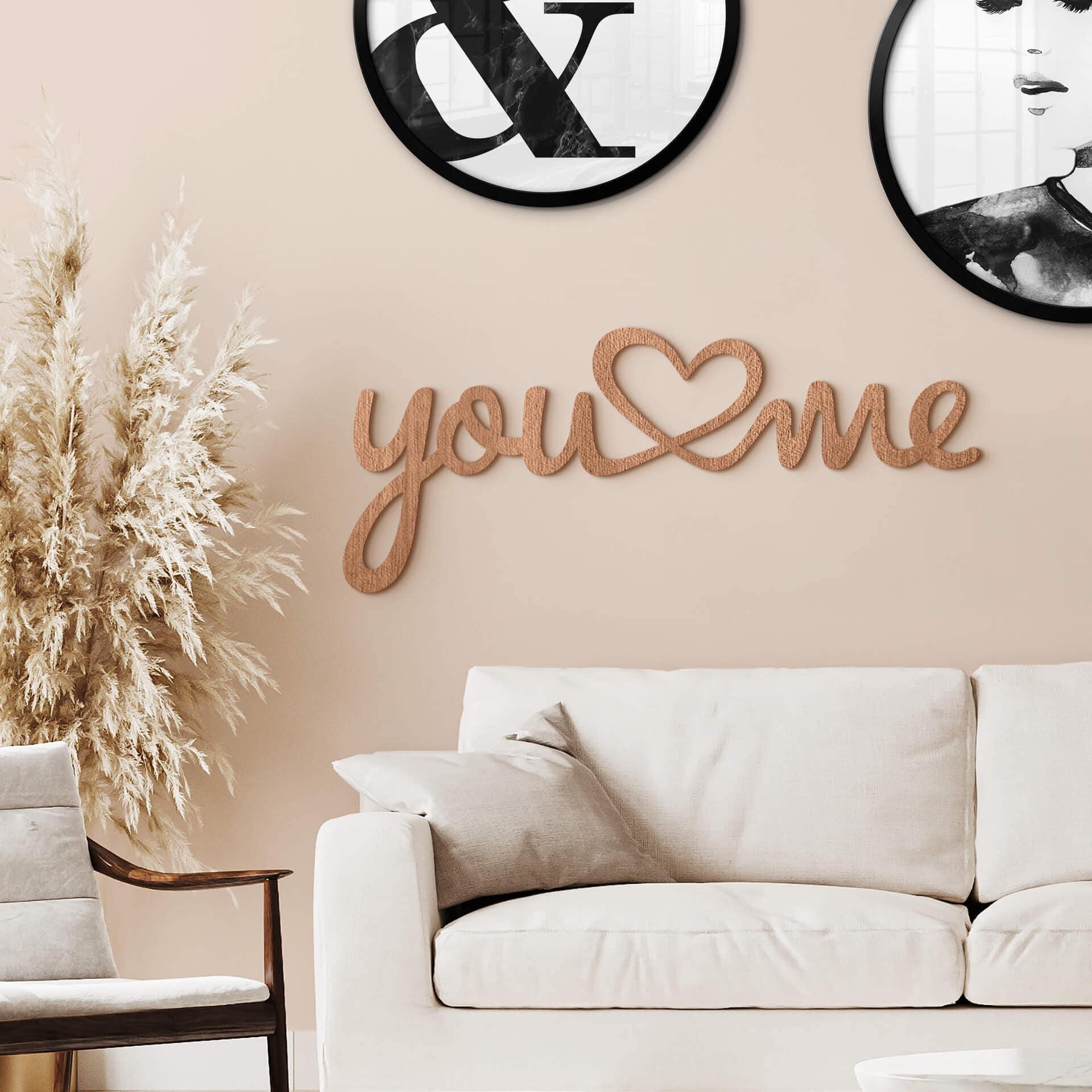 Decoración en madera de caoba - You and me