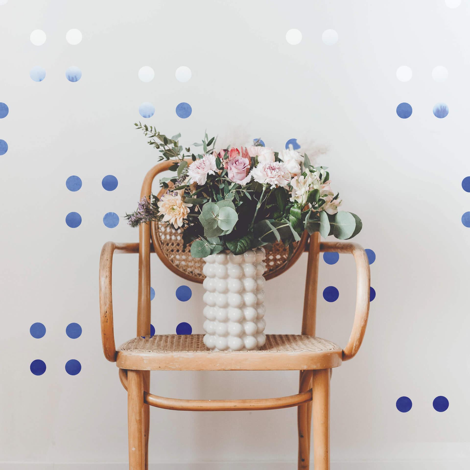 Muursticker set stippen - Ombrea Blauw 50 stickers