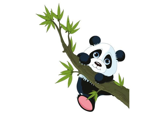 Decoración de ventanas Panda trepador