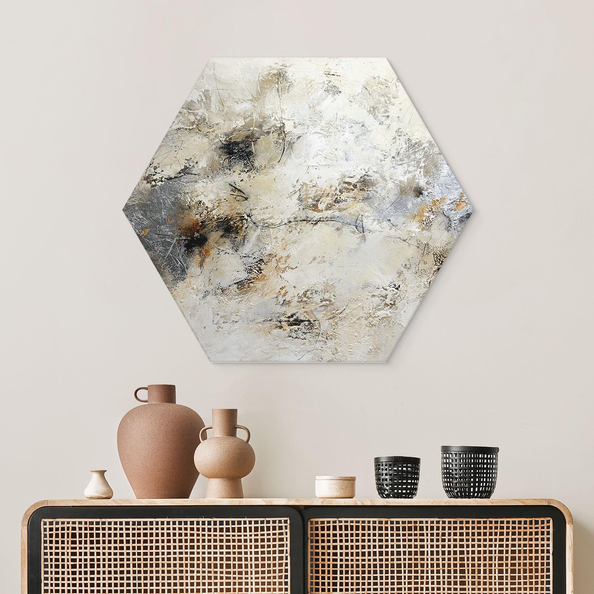 Hexagon-Wandbild Farben der Erde - Fedrau - Alu-Dibond
