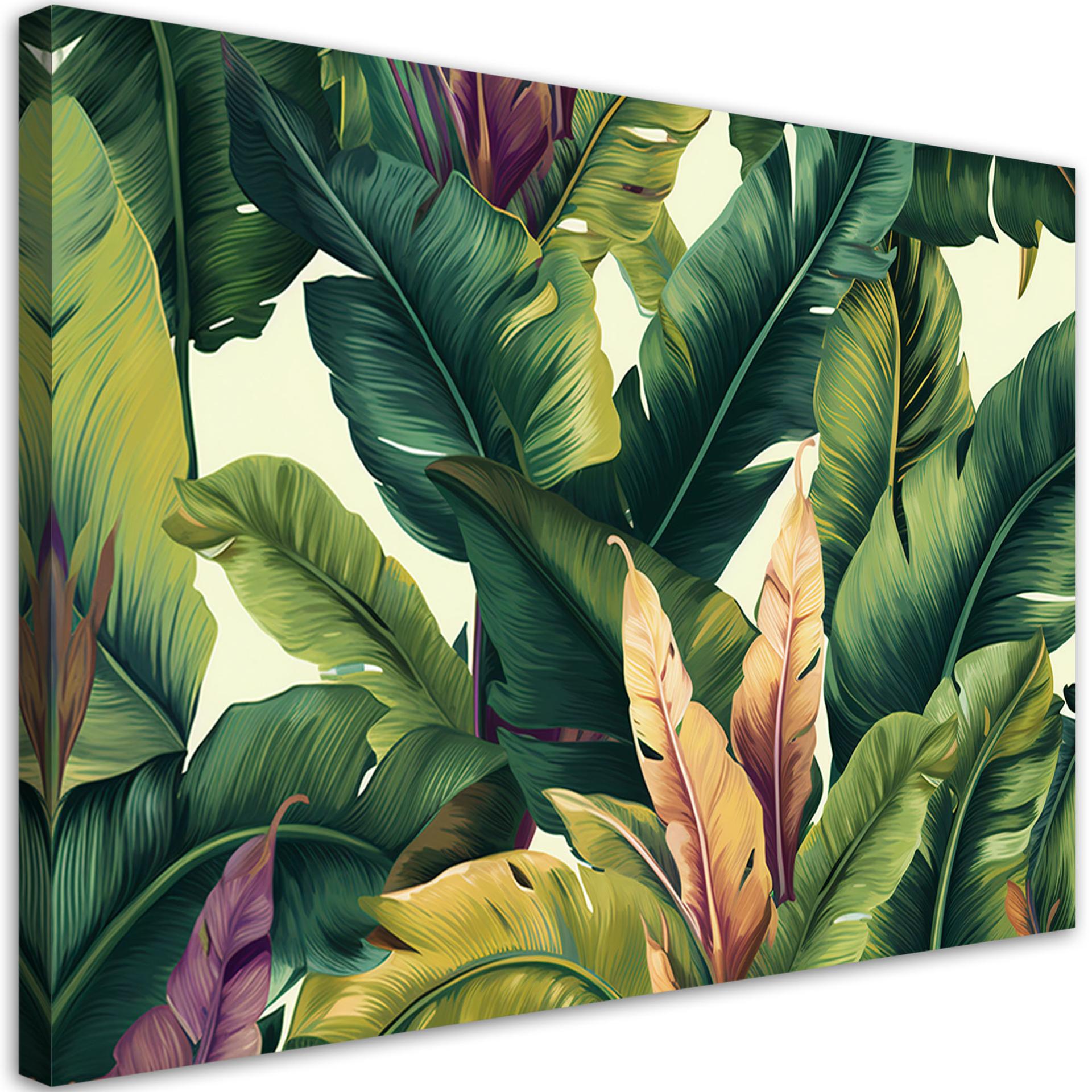 Canvasbillede, farverige tropiske blade