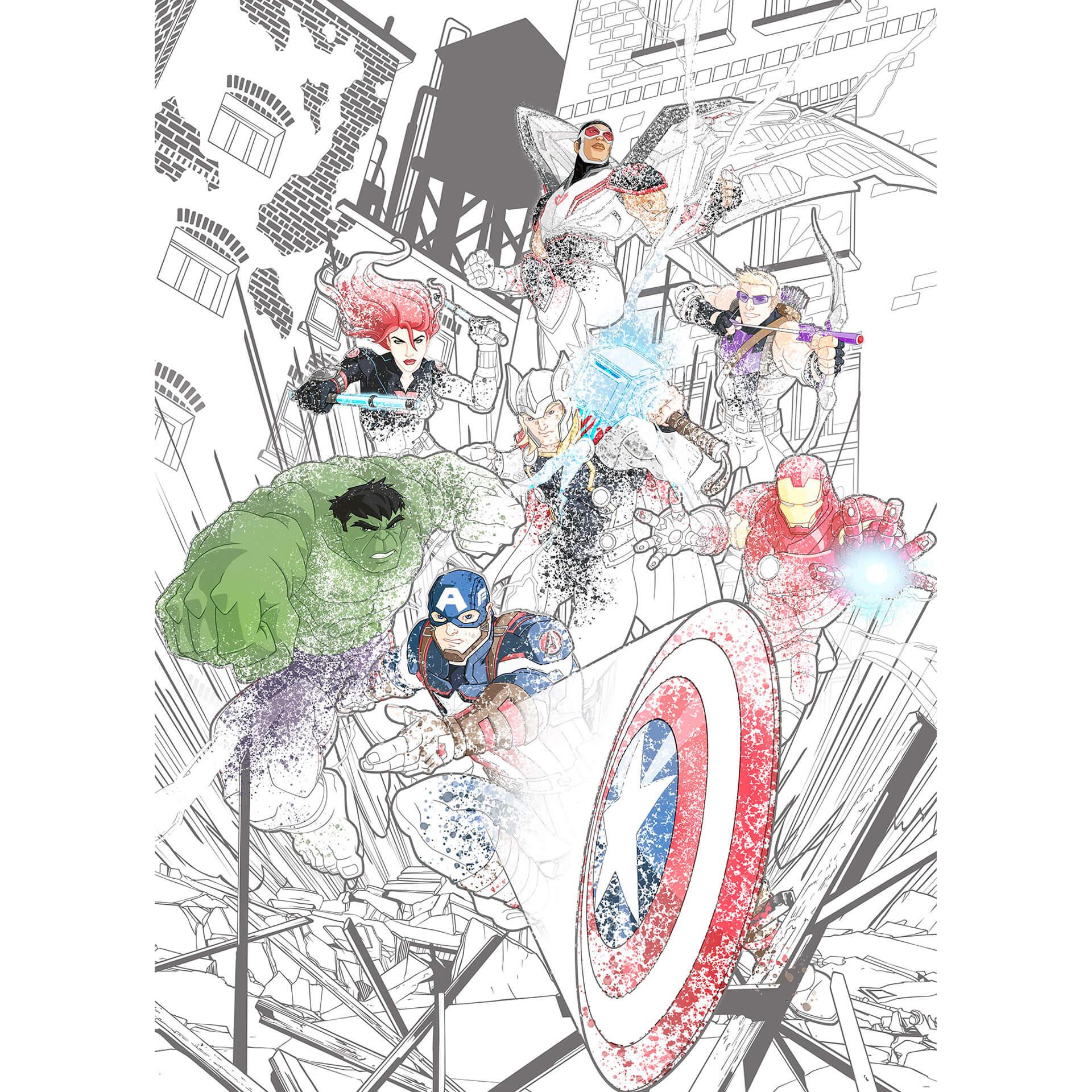 Vliesbehang - Avengers Attack - 200 x 280 cm