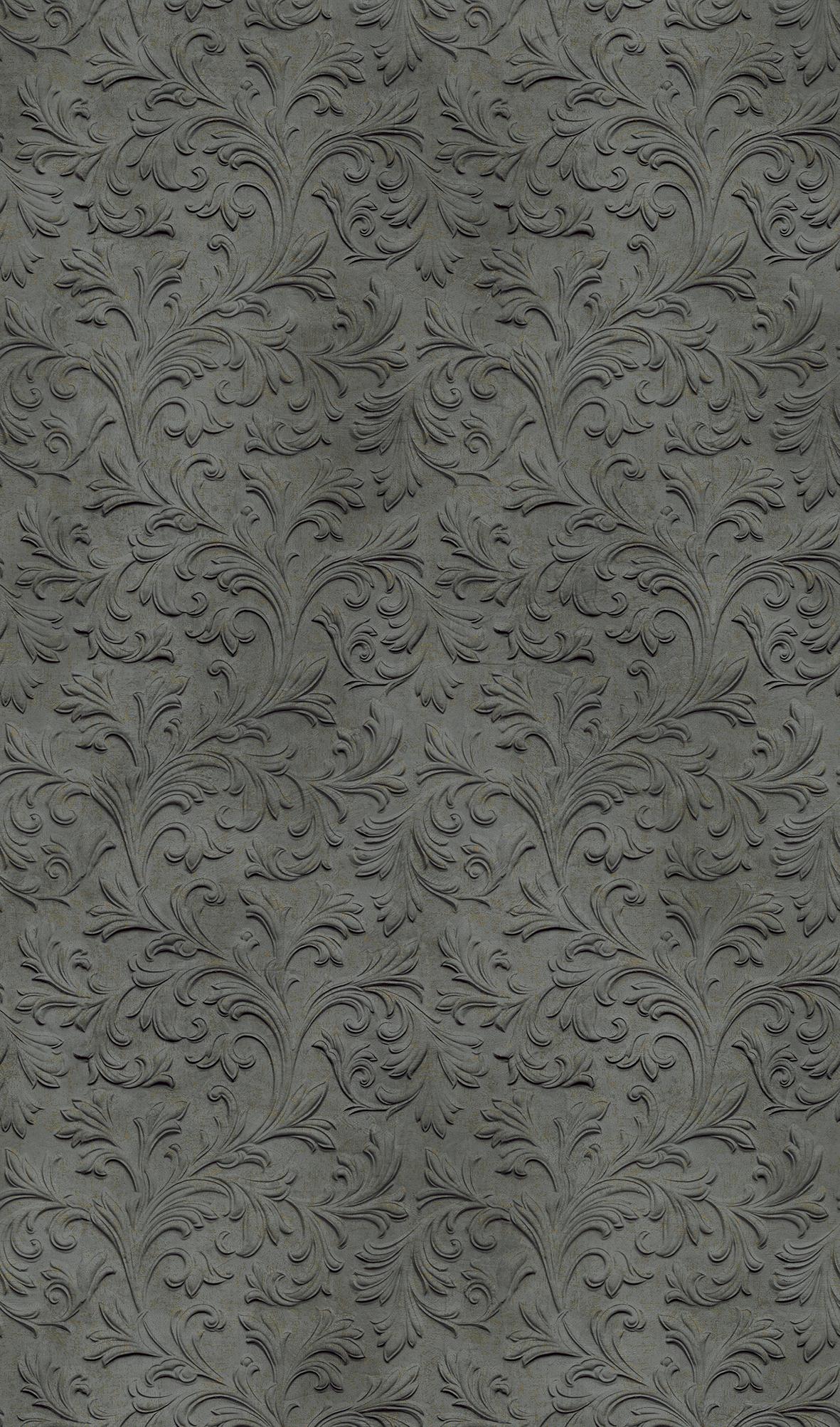 Fotobehang met damastmotief antraciet,Ornamental 2,70 x 1,59 m