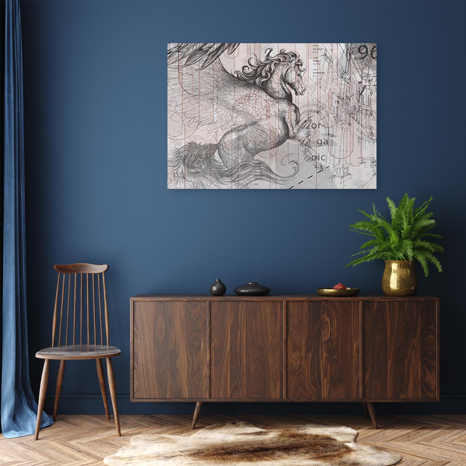 Canvasbillede, Pegasus hest abstrakt