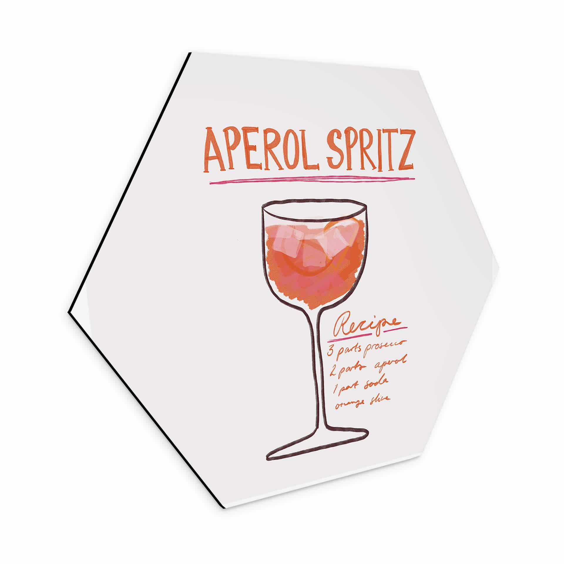 Hexagon Wandbild Fritsch - Aperol Spritz - Alu-Dibond