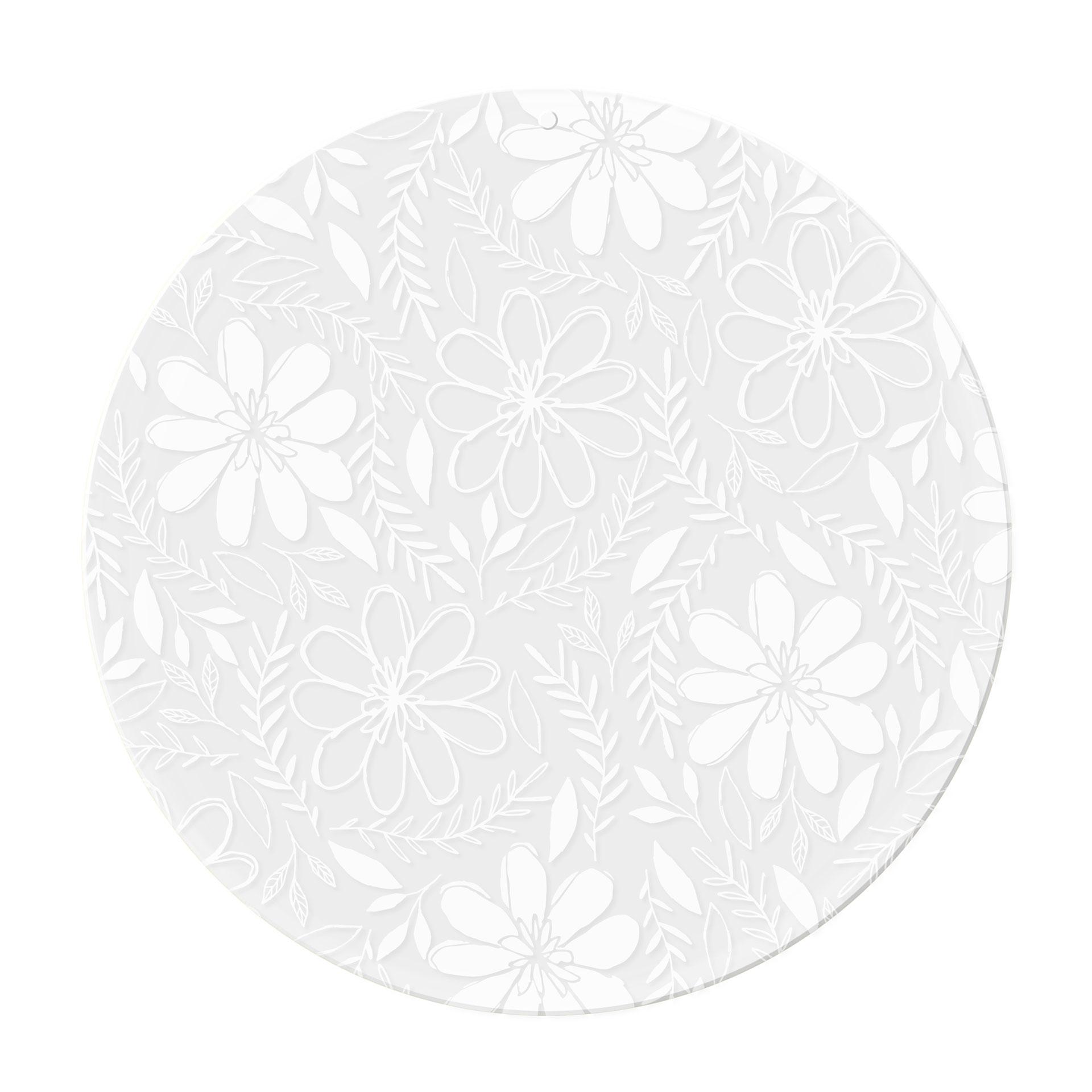 Acrylglas, raamfoto om op te hangen Bloemenpatroon - Rond