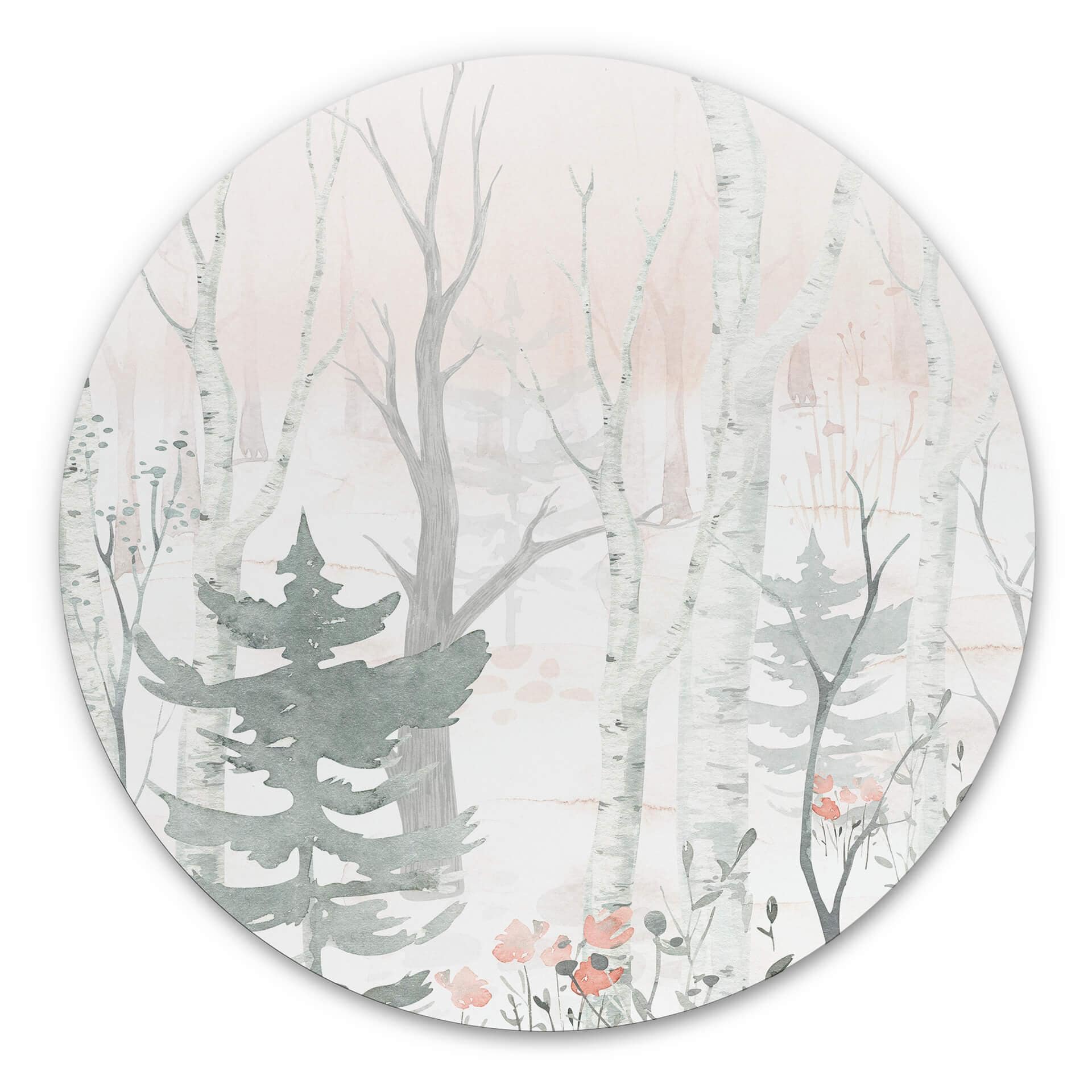 Tableau en alu-Dibond Kvilis - Dans la forêt - Rond