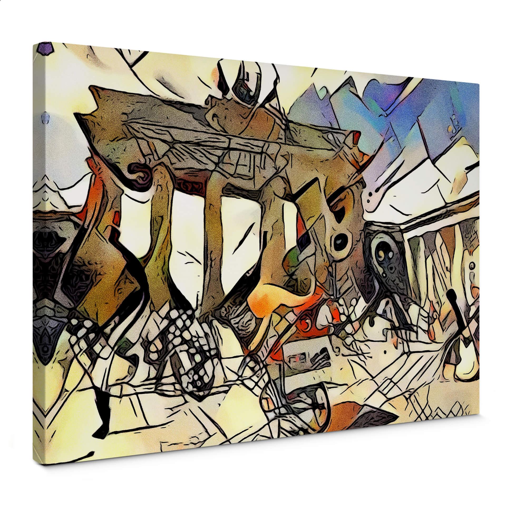 Canvastavla Zamart - Kandinsky möter Berlin Brandenburger Tor