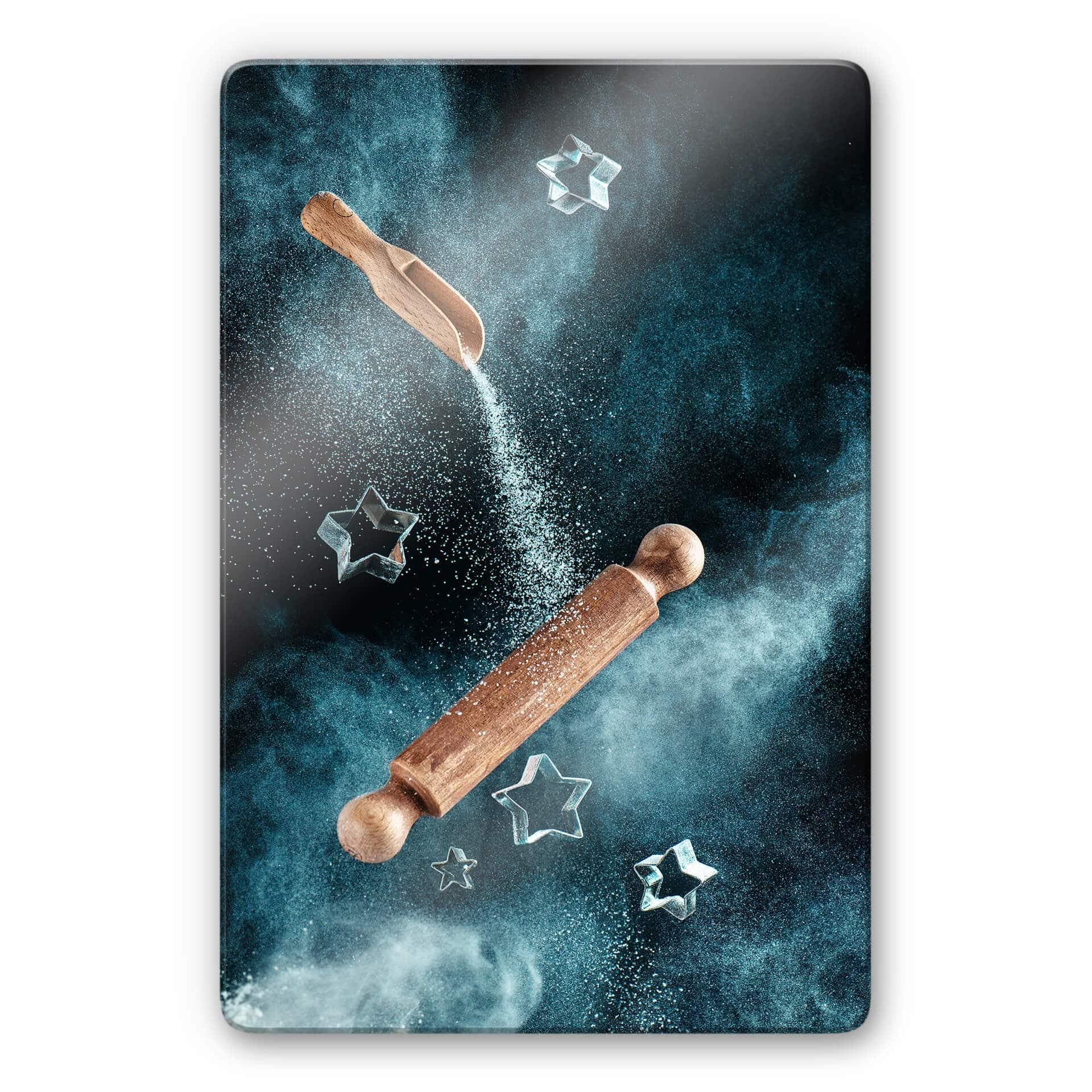 Glasbild Belenko - Kitchen mess: Star shaped Cooki