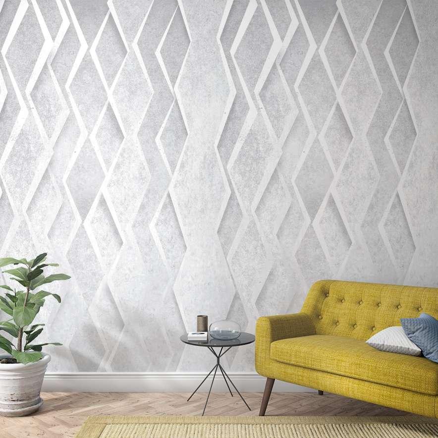 3D-printet tapet grå, grafisk 2,70 x 1,59 m