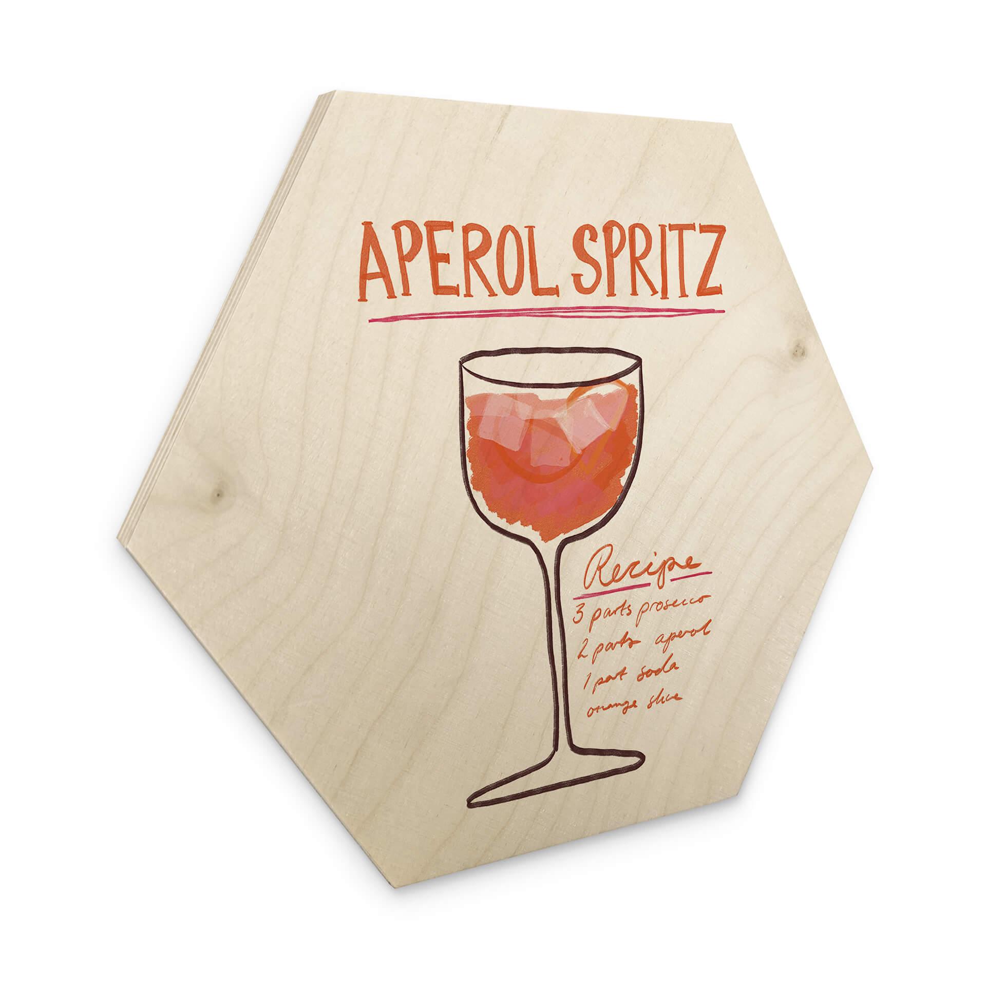 Hexagon Holzbild - Küche - Fritsch - Aperol Spritz