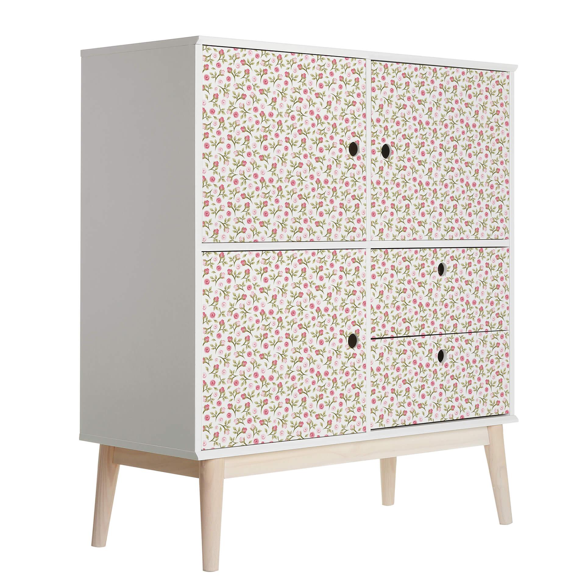 Vinilo adhesivo muebles, vinilo decorativo - lavable - rosa rosas02