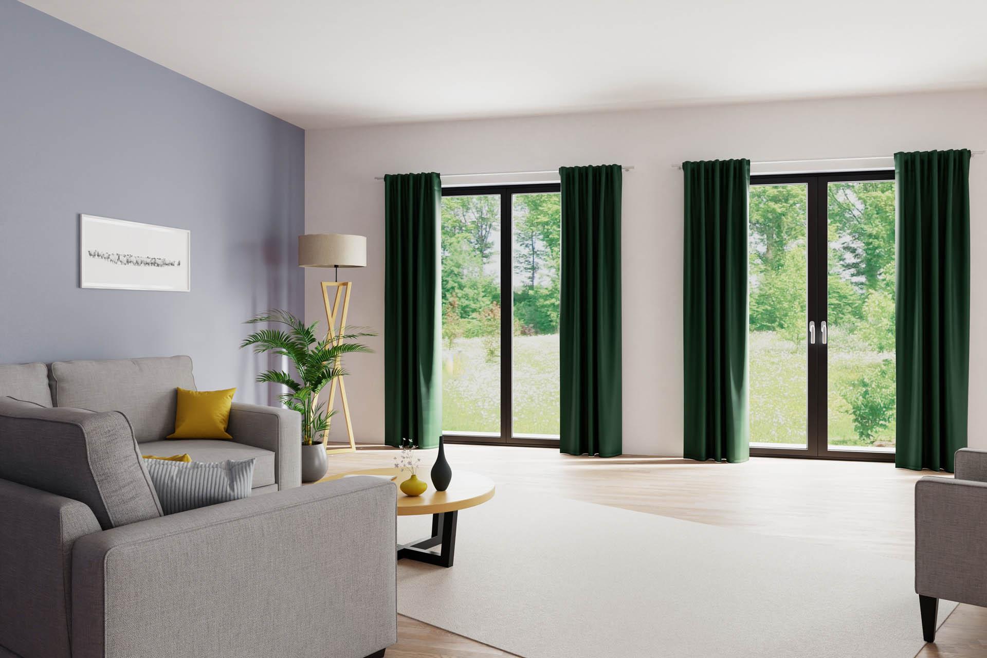 Homing Fertigschal mit verdeckten Schlaufen Galdin grün -  2,45 x 1,4 m