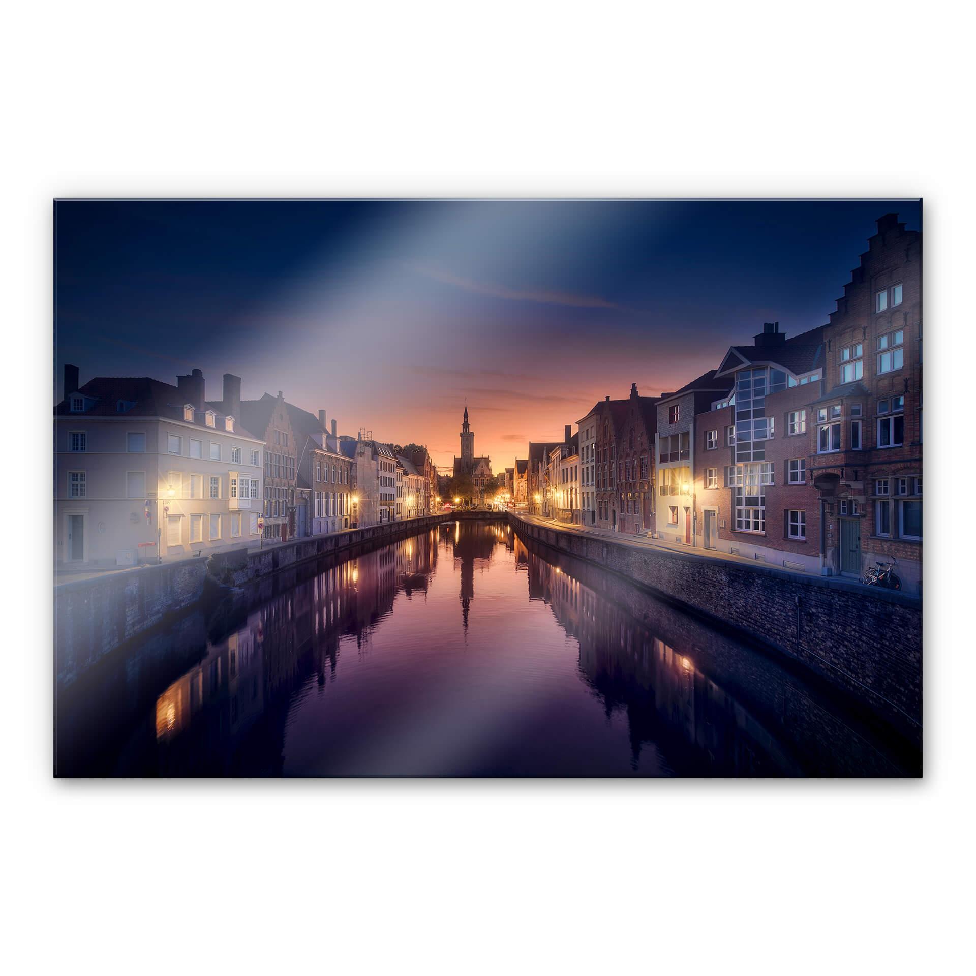 Akrylbillede García - Solnedgang i Brugge